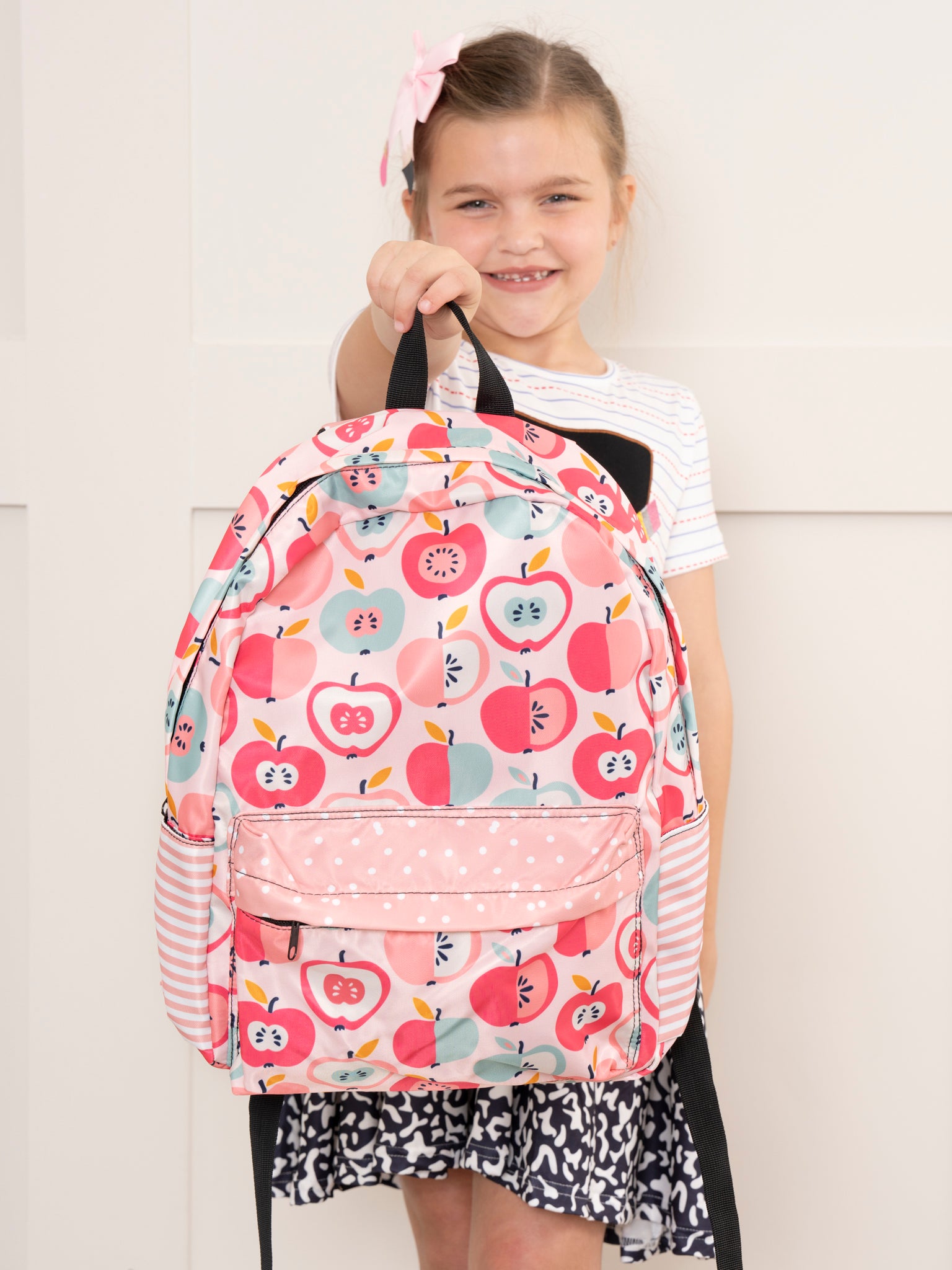 Pink & Teal Apples Backpack - Marie Nicole Clothing