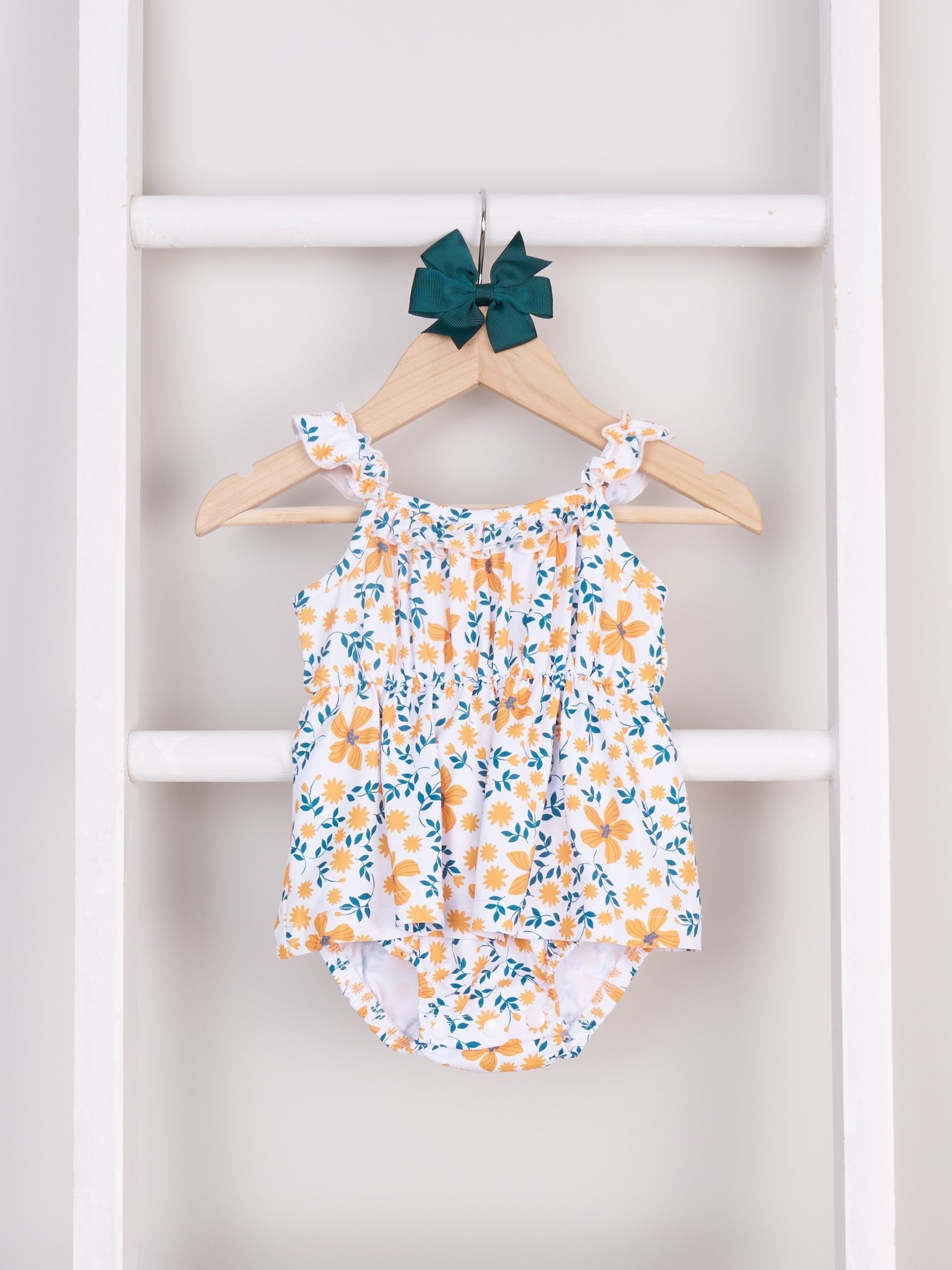 Mom & Me Mustard Buttercup Ruffle Dress & Romper - Marie Nicole Clothing