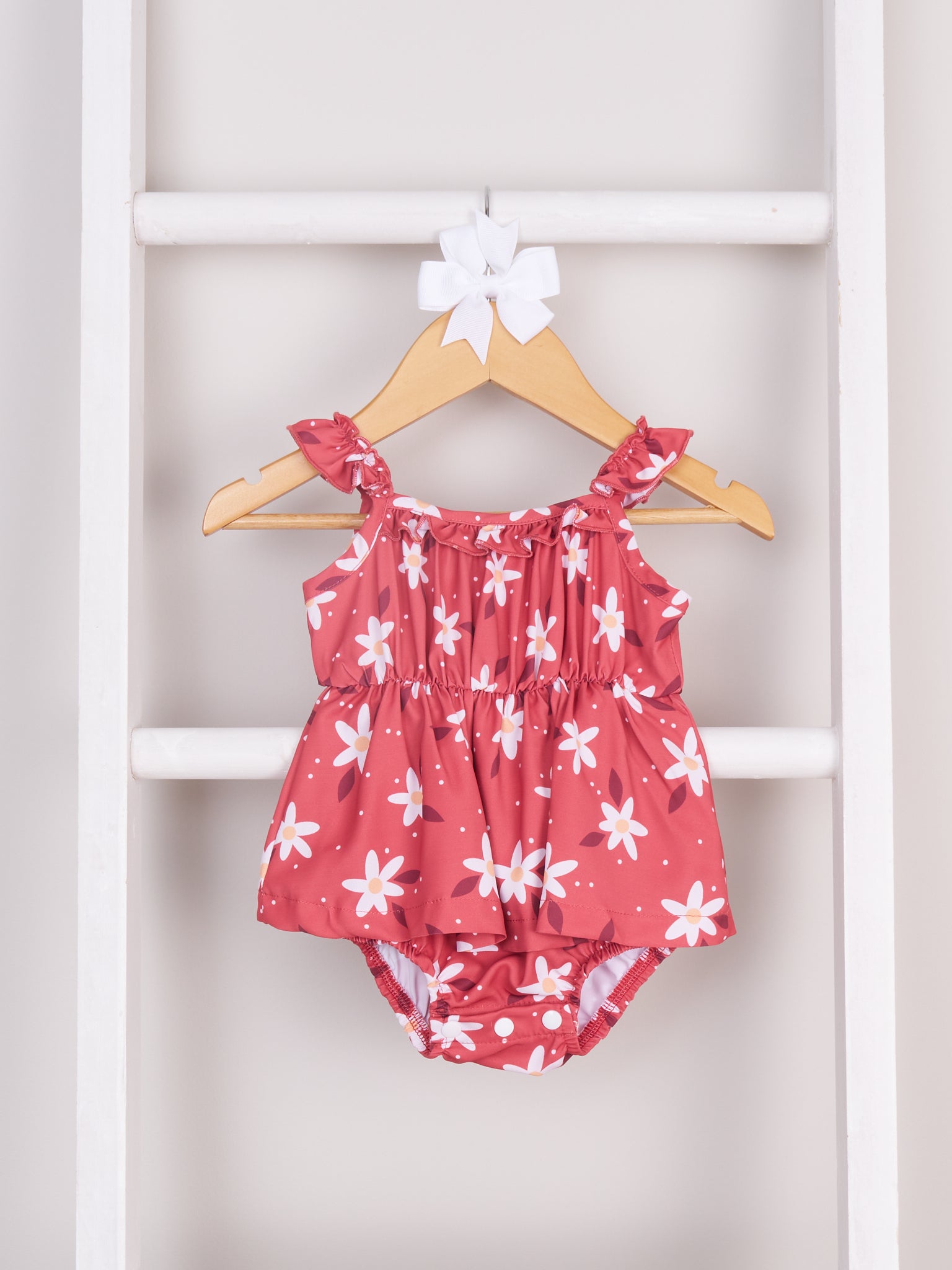 Mom & Me Red Daisy Ruffle Dress & Romper - Marie Nicole Clothing