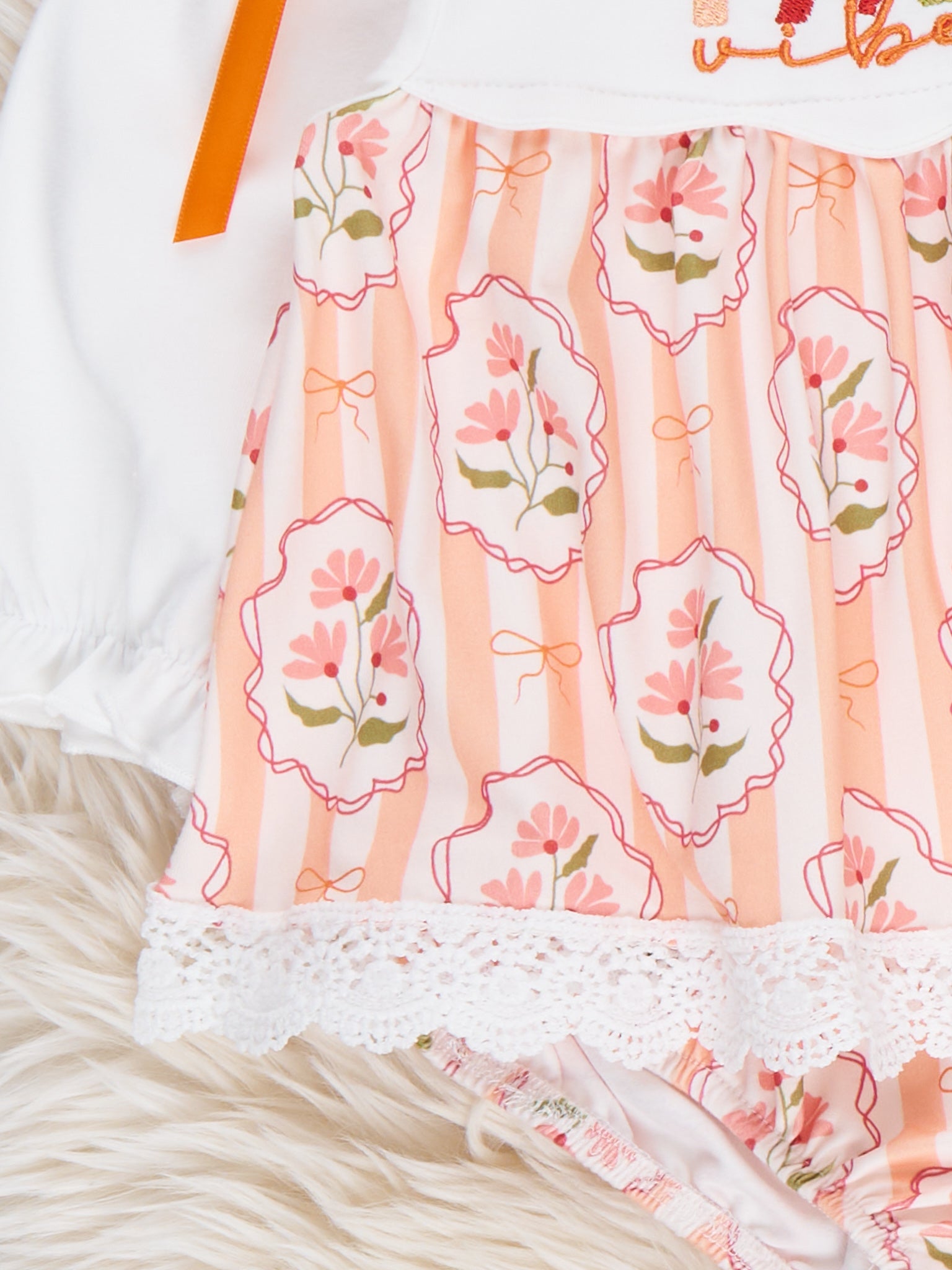 Bow Fall Patch Lace Bloomer Outfit - Marie Nicole Clothing