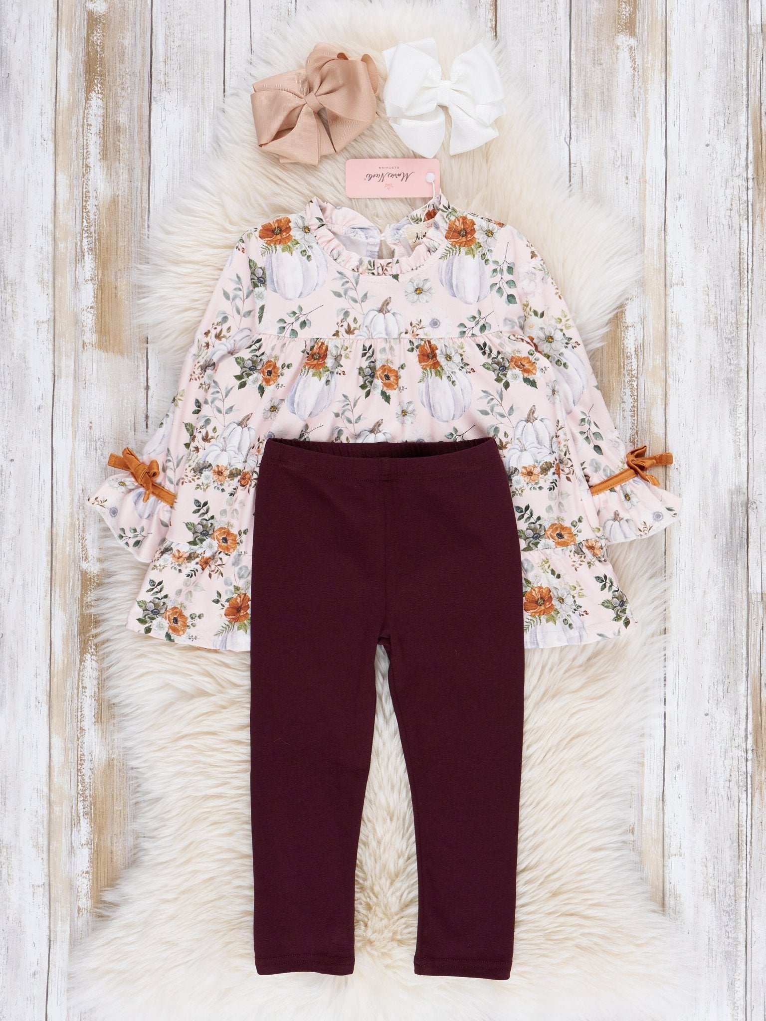 Butterscotch Wildflowers & Pumpkins 3 Piece Set - Marie Nicole Clothing