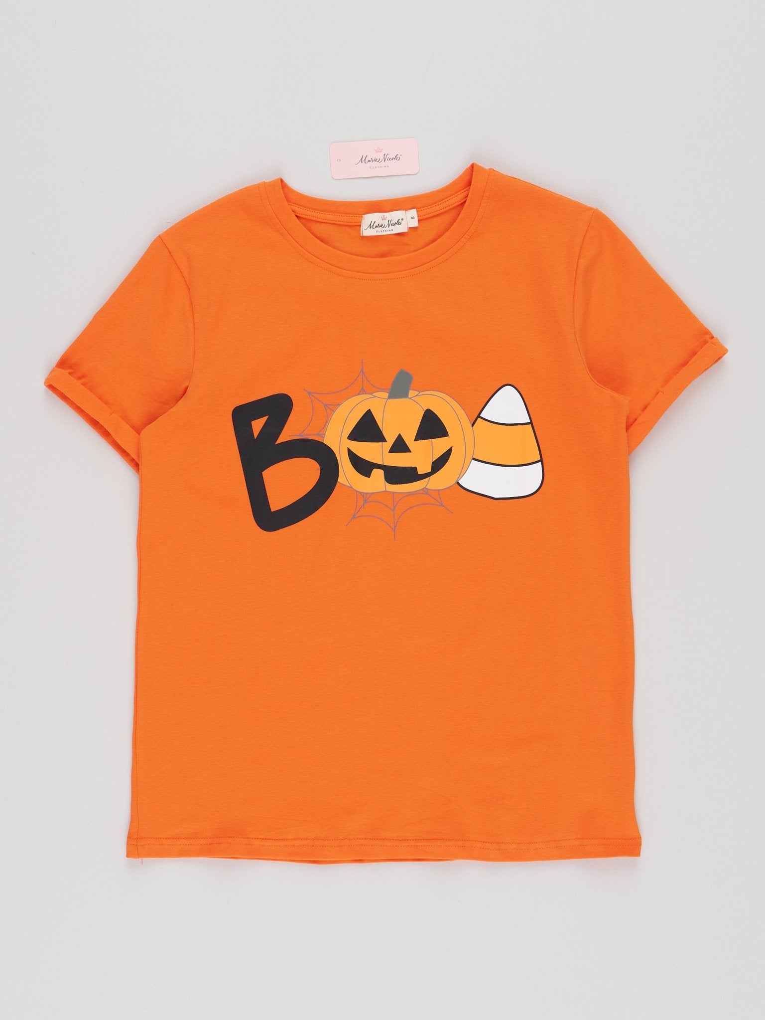 Mom & Me Bright Orange "Boo" Shirt - Marie Nicole Clothing