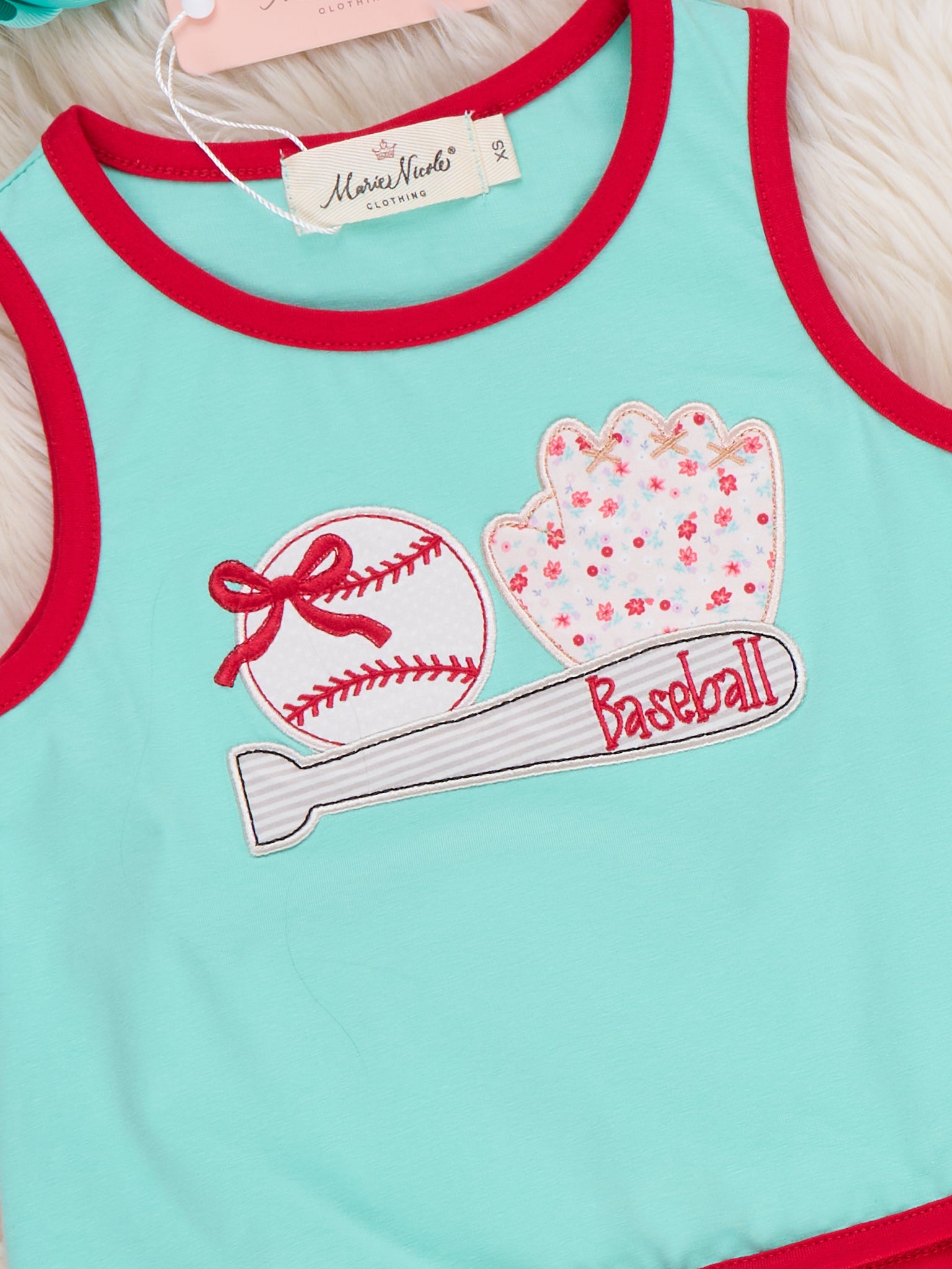 Rookie League Baseball Embroidered Ruffle Outfit - Marie Nicole Clothing