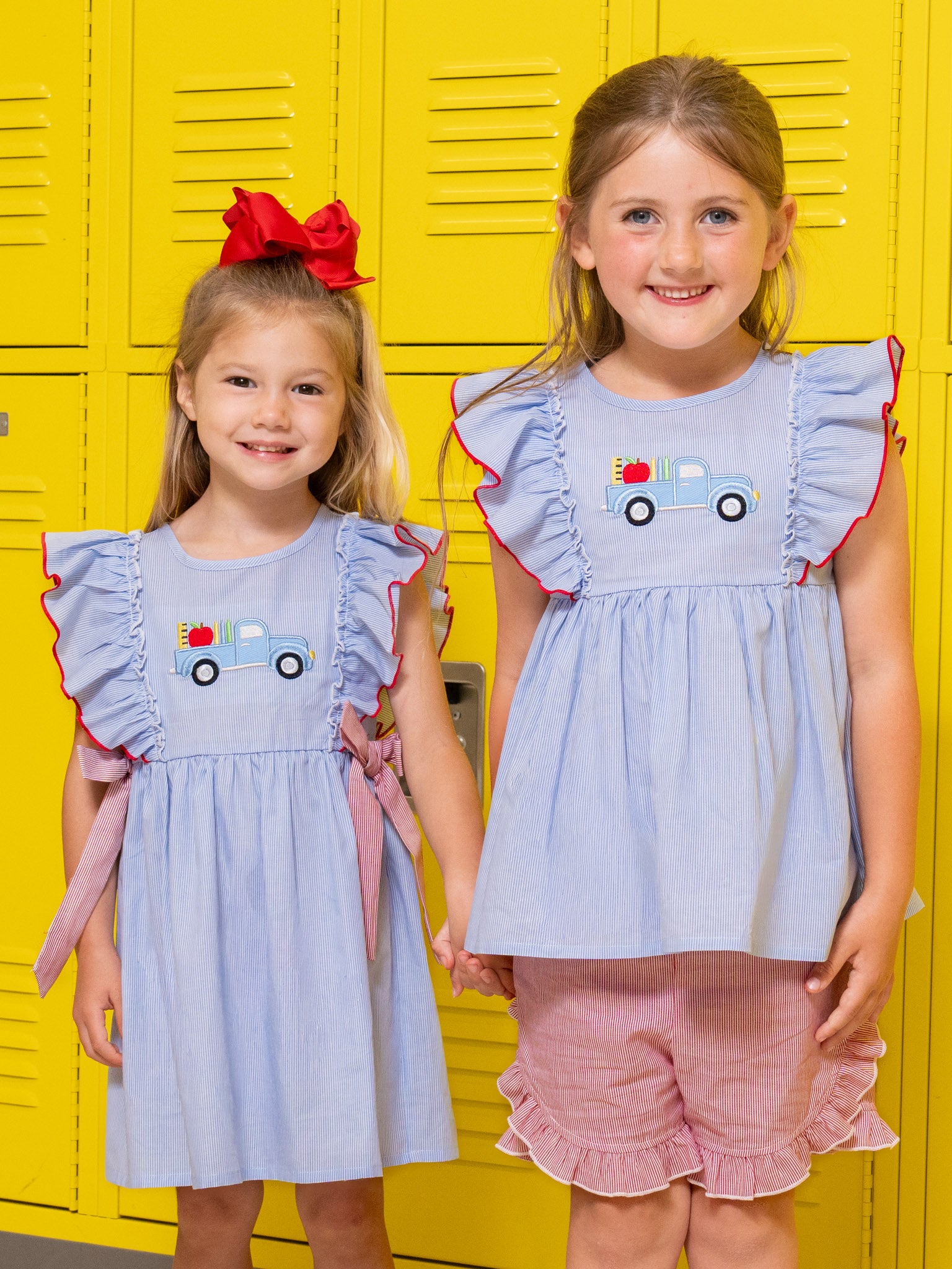 School Road Trip Embroidered 100% Cotton Dress - Marie Nicole Clothing