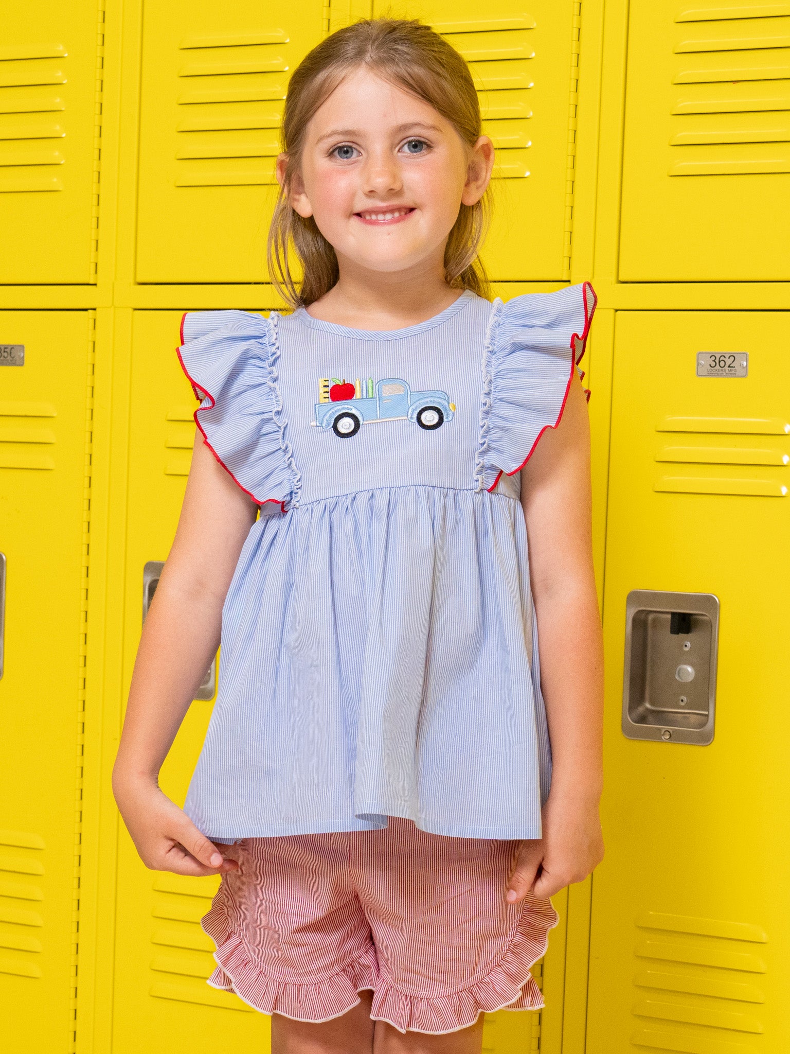 School Road Trip Embroidered 100% Cotton Outfit - Marie Nicole Clothing