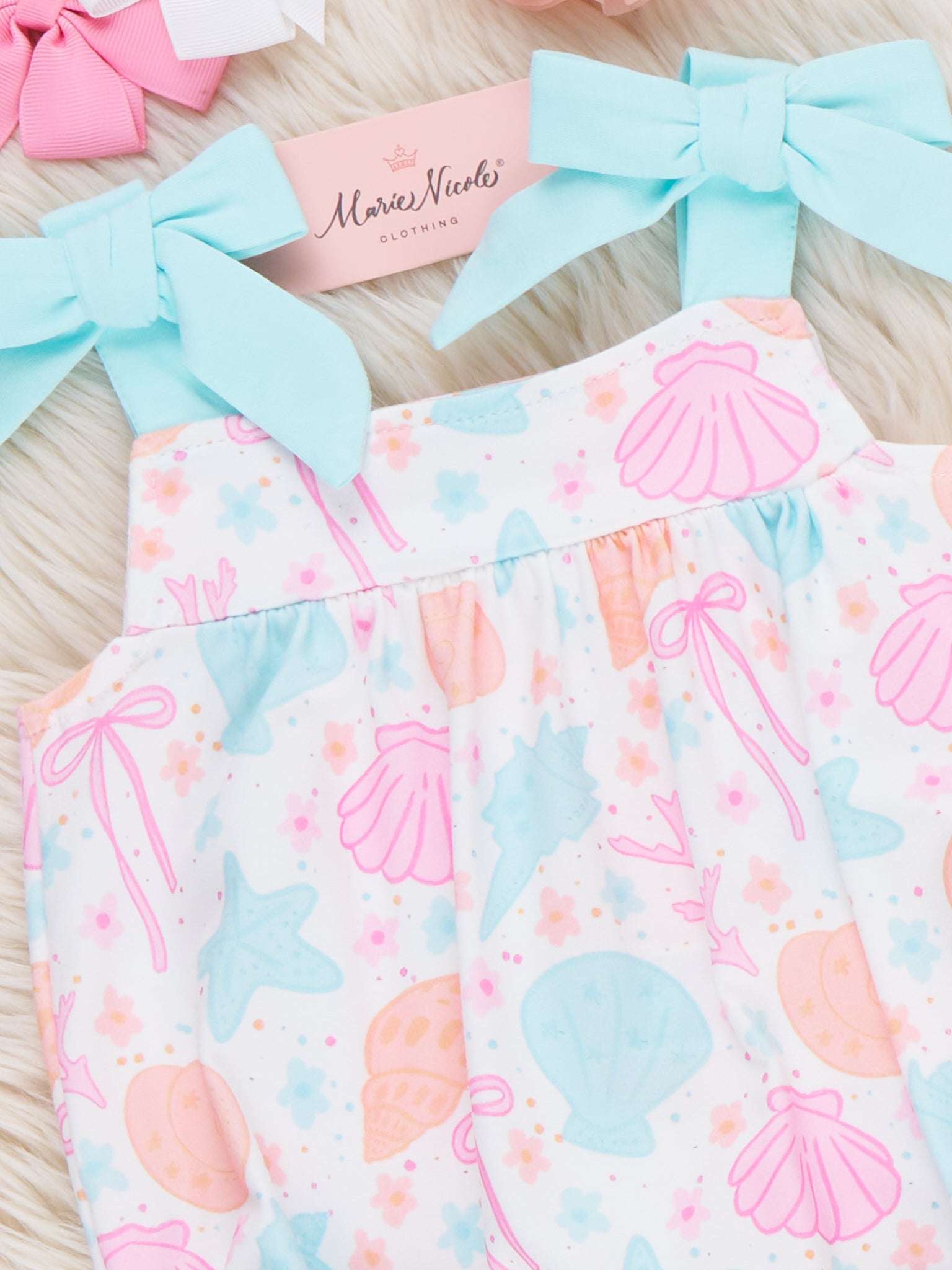 Seashell Garden Bubble Romper - Marie Nicole Clothing