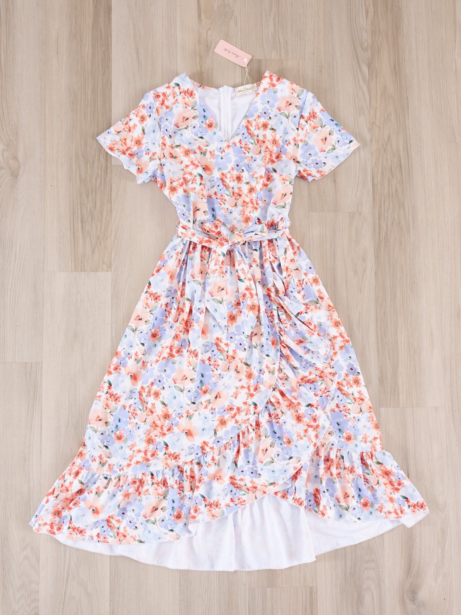 Mom & Me Peach & Purple Watercolor Dress - Marie Nicole Clothing