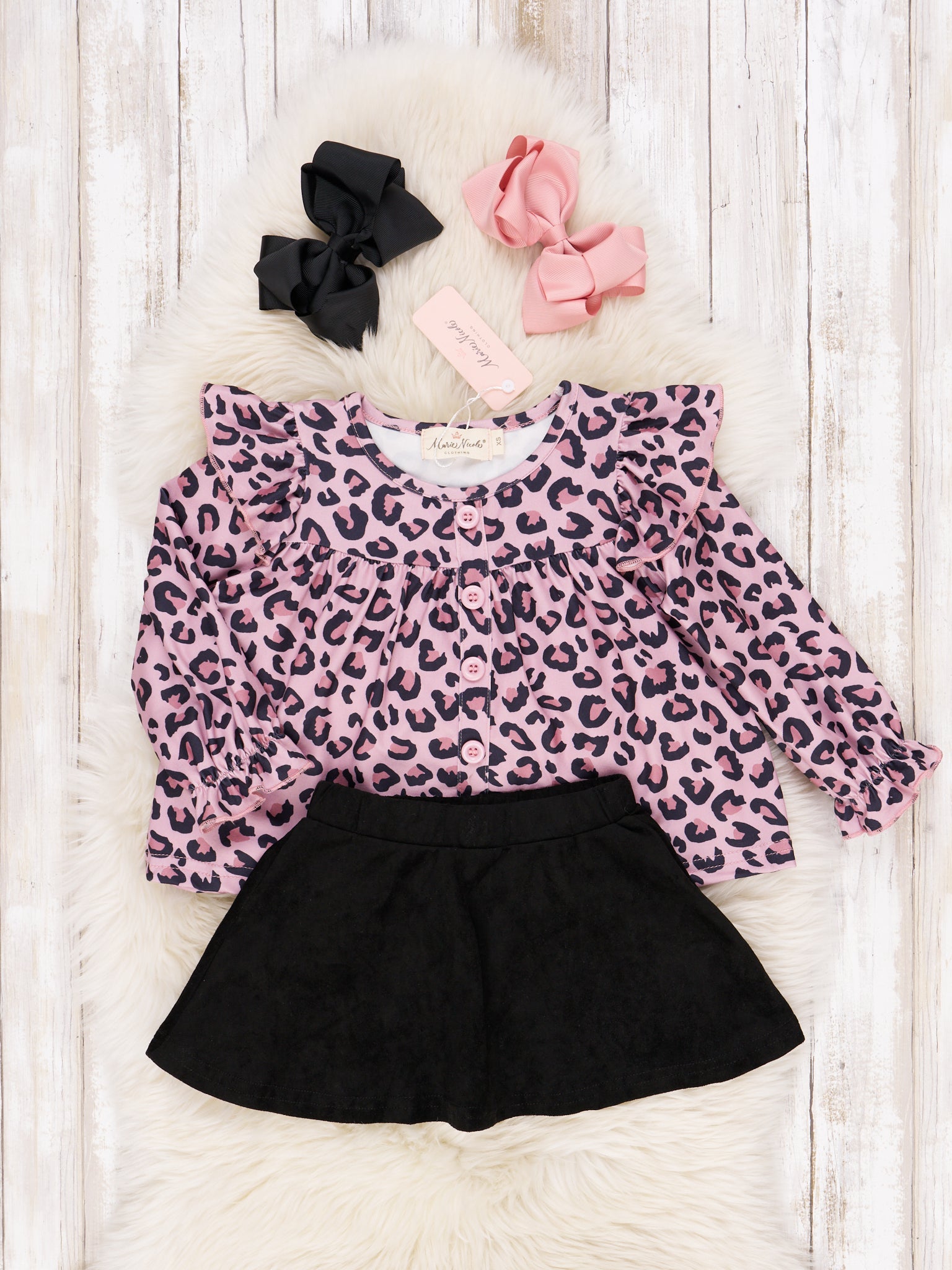 Button Blouse & Skirt Set - Marie Nicole Clothing