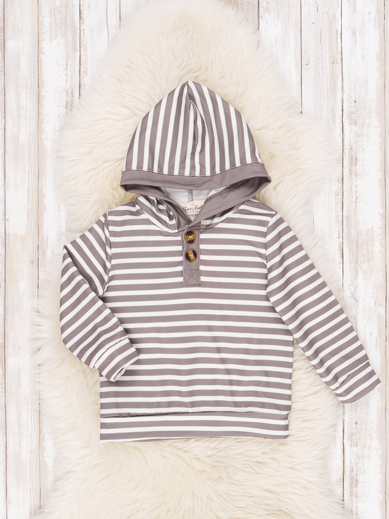 Fall Stripe Jersey Hoodie - Marie Nicole Clothing
