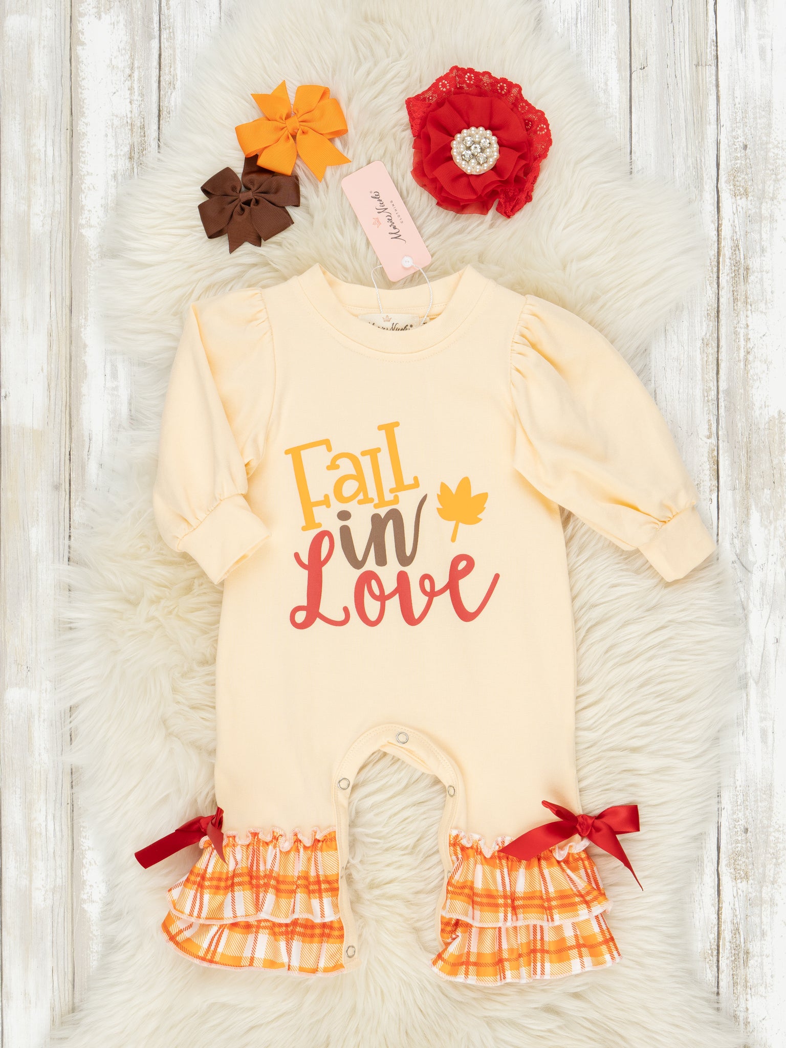 Autumn Love Ruffle Rompers - Marie Nicole Clothing