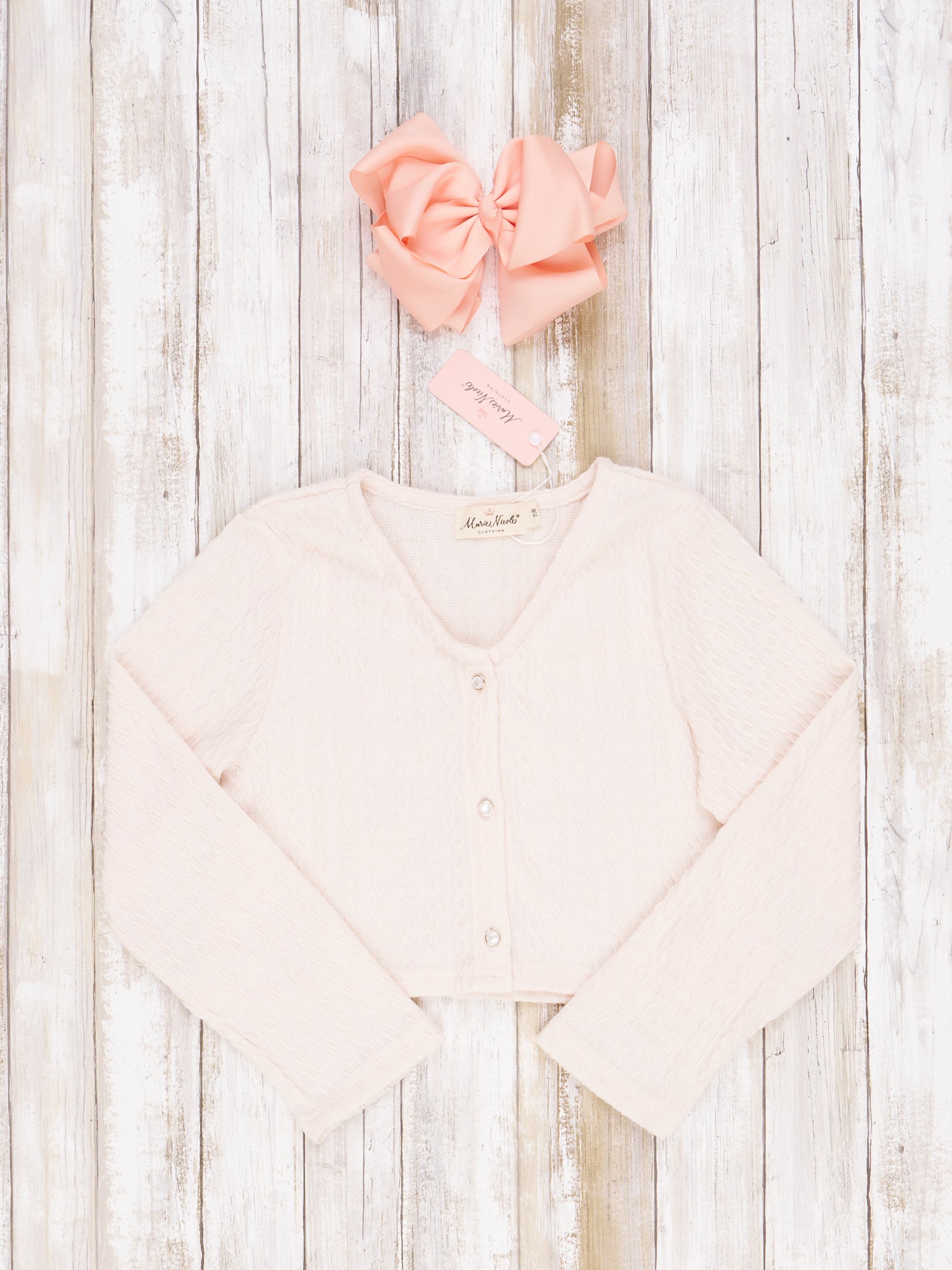 Pre - Teen Floral Cream Elegant Pleat Dress & Cardigan - Marie Nicole Clothing