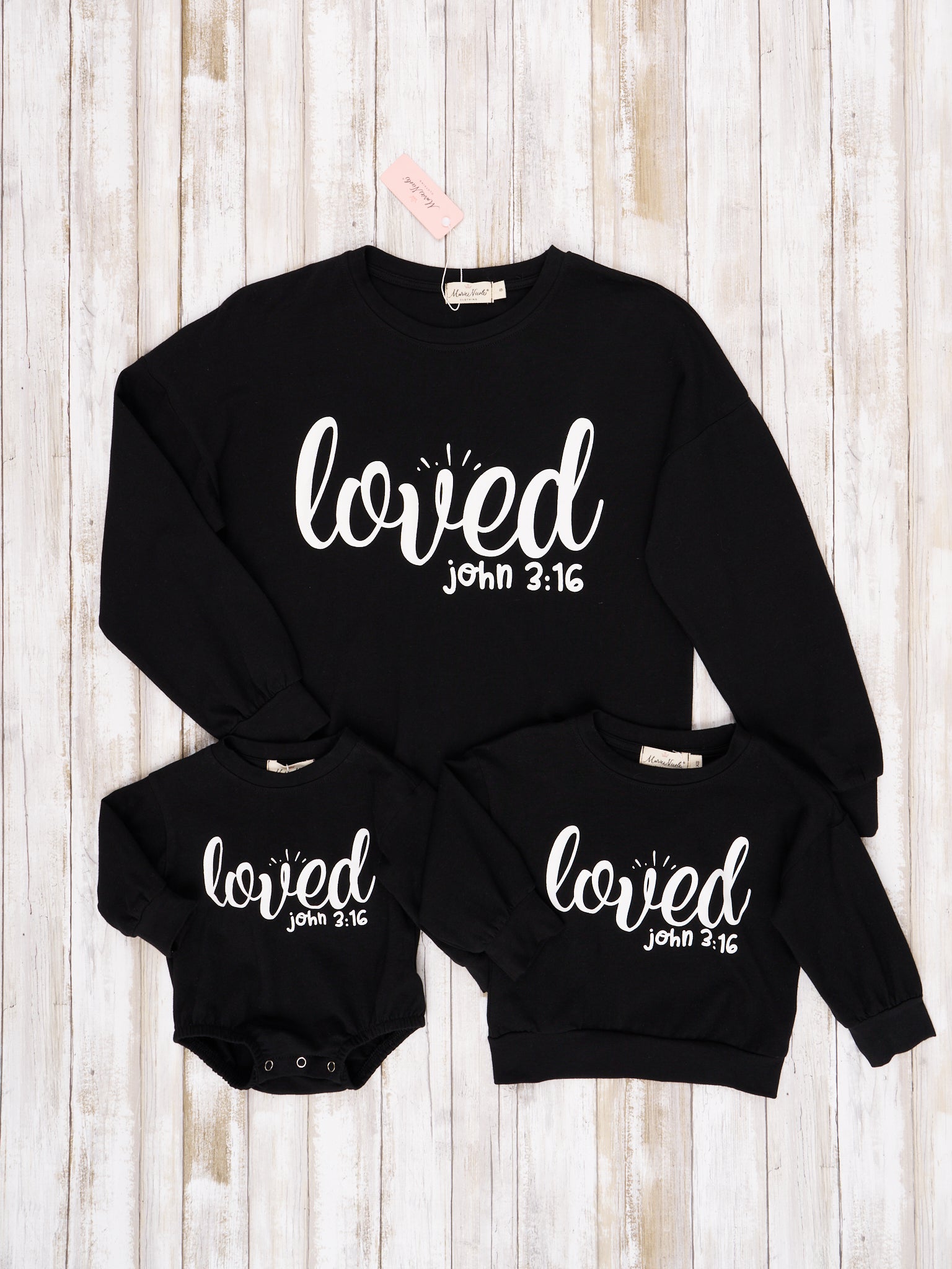 Mom & Me John 3:16 "Loved" Crewneck - Marie Nicole Clothing