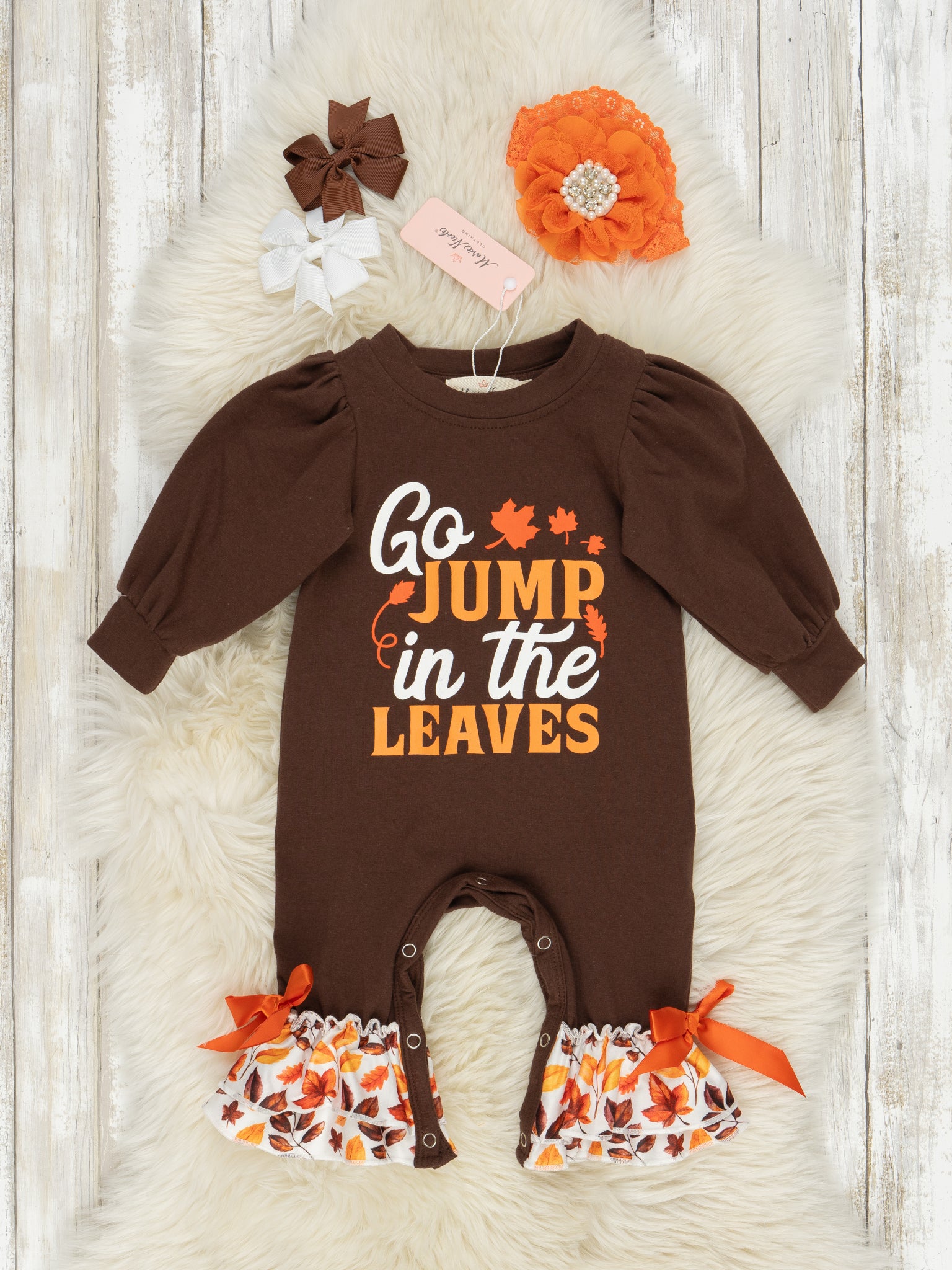 Autumn Love Ruffle Rompers - Marie Nicole Clothing