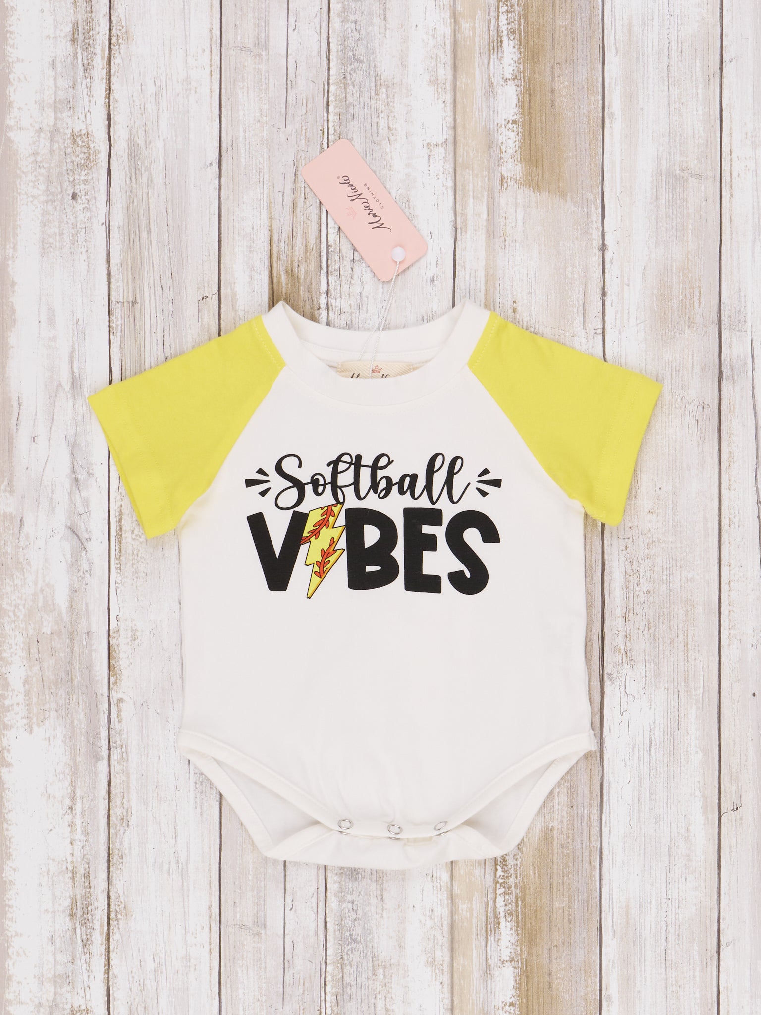 "Softball Vibes" Raglan Sleeve Romper - Marie Nicole Clothing