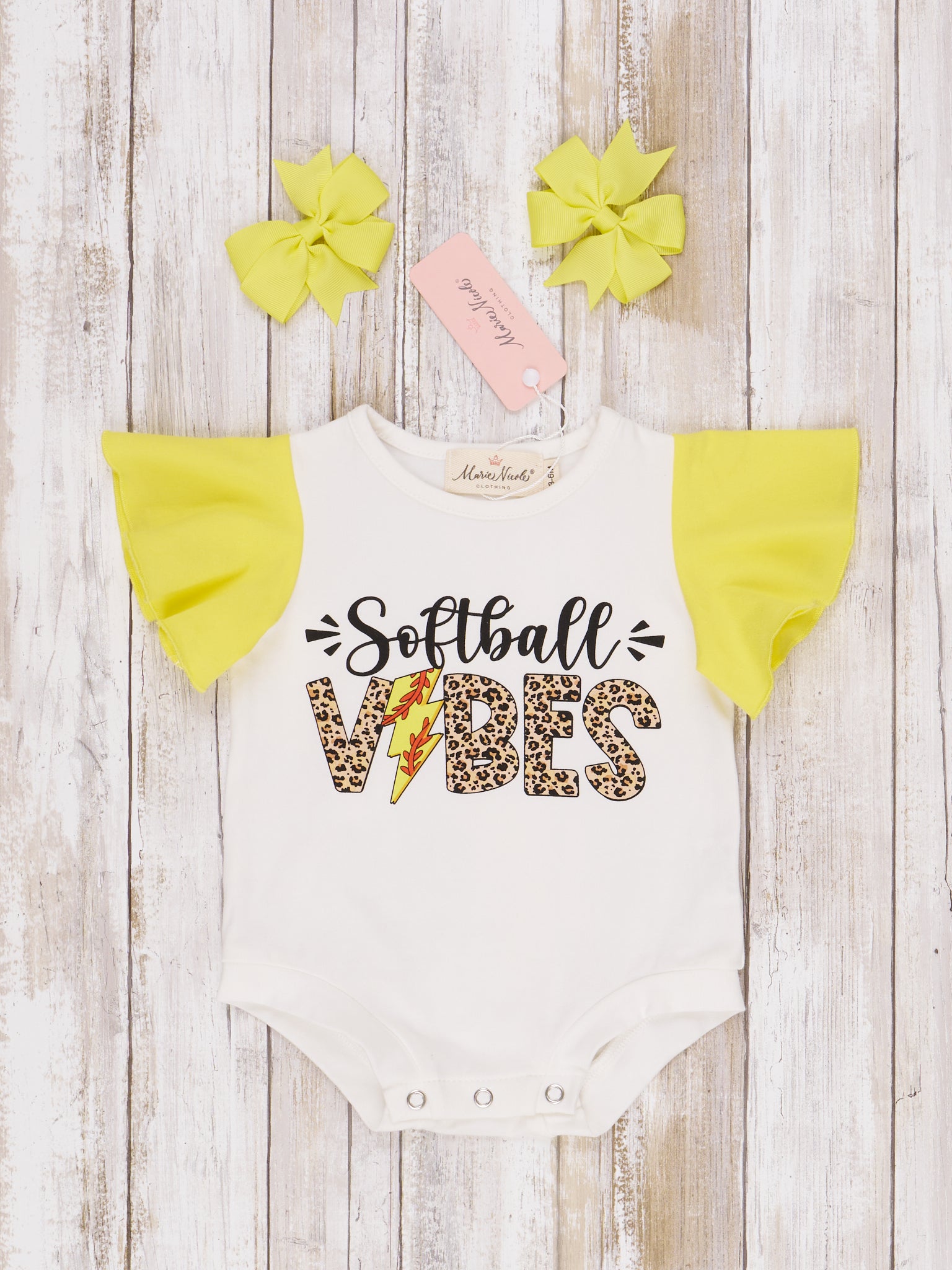 "Softball Vibes" Raglan Sleeve Romper - Marie Nicole Clothing