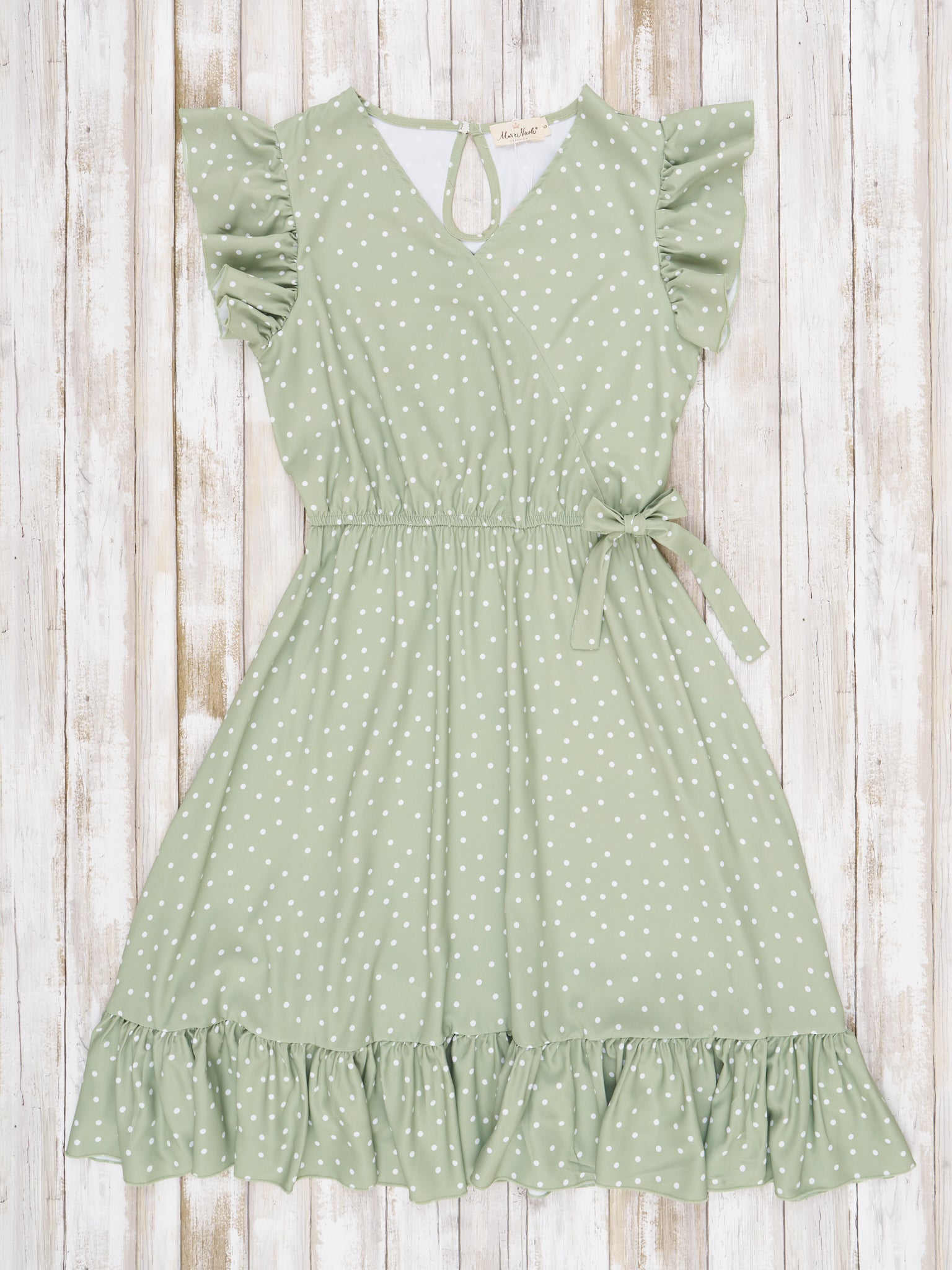 Mom & Me Green Polka Dot Dress - Marie Nicole Clothing