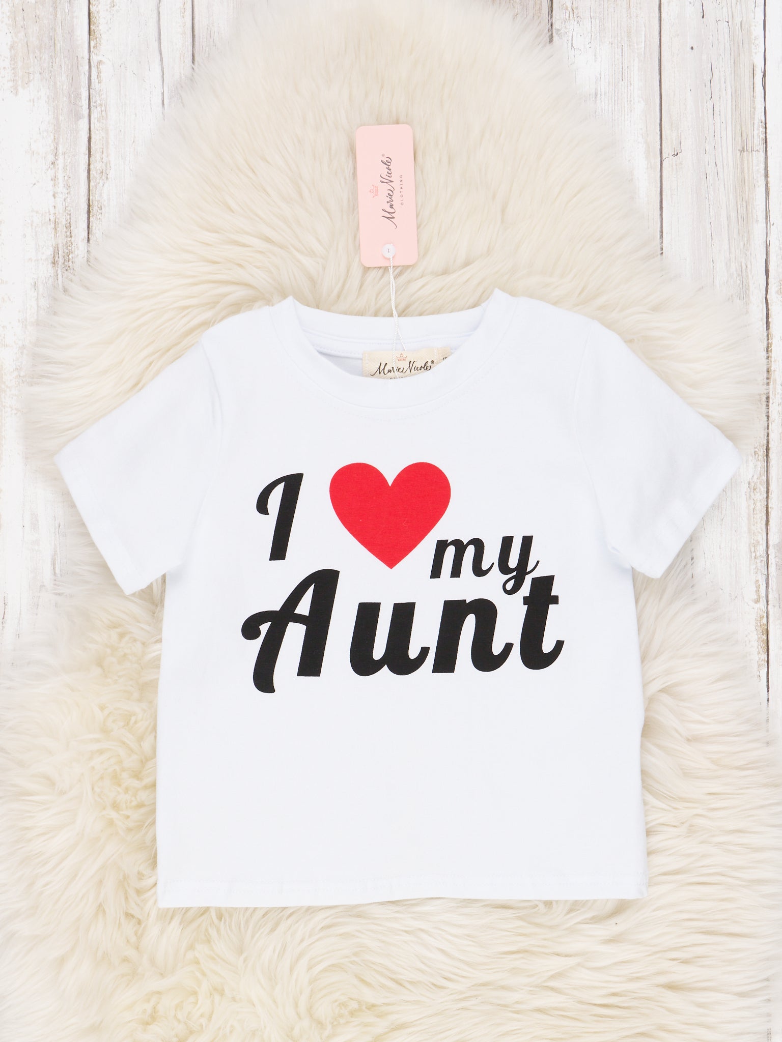 White "I Love My Aunt" Tee - Marie Nicole Clothing