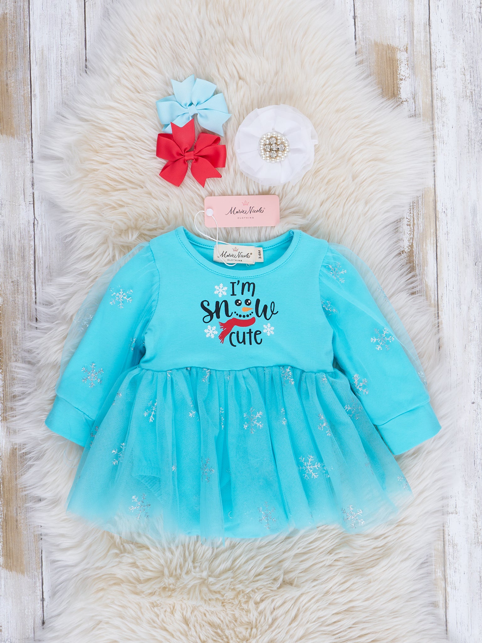 Magical Snowflakes Tulle Bubble Romper - Marie Nicole Clothing