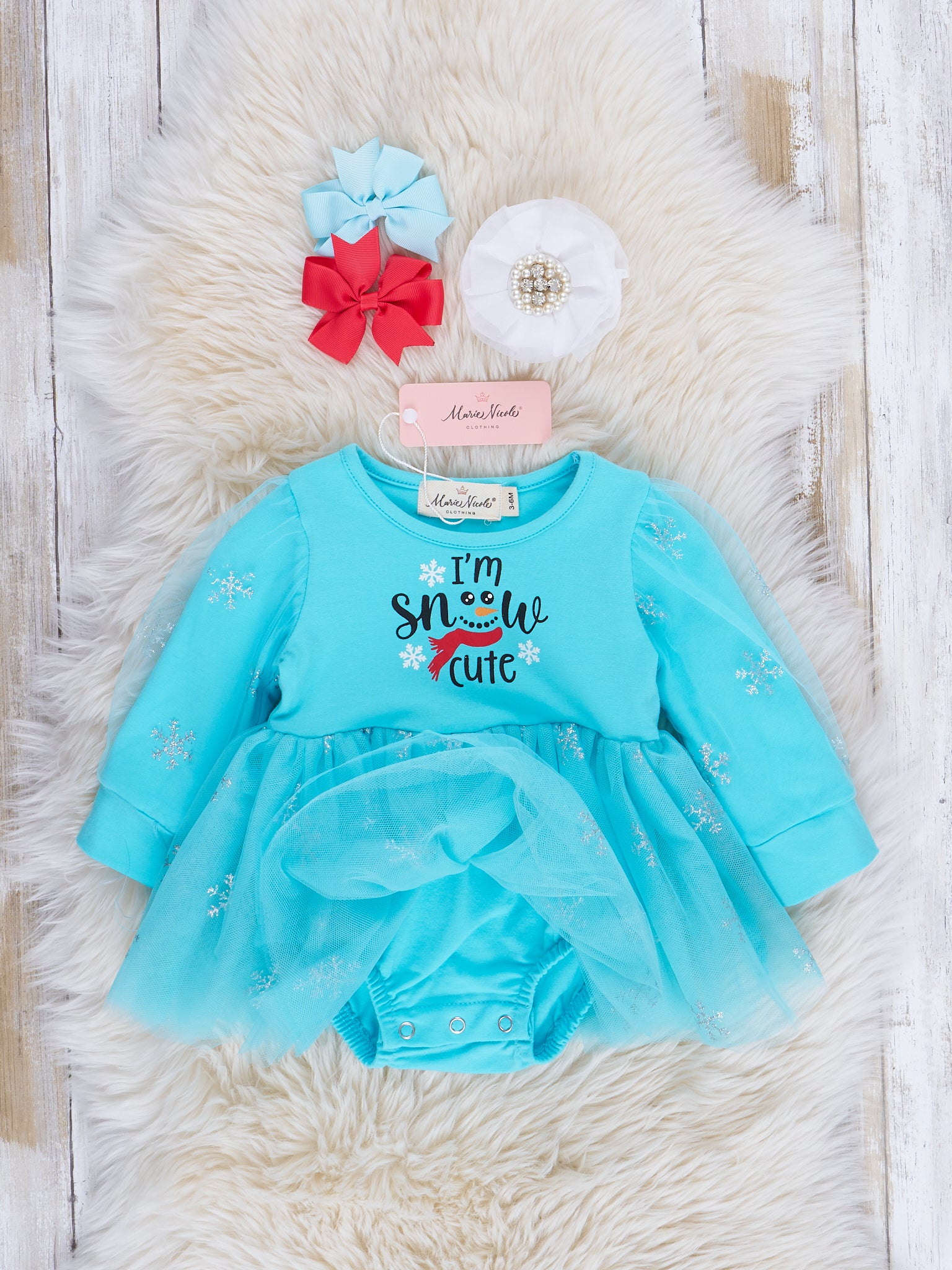 Magical Snowflakes Tulle Bubble Romper - Marie Nicole Clothing