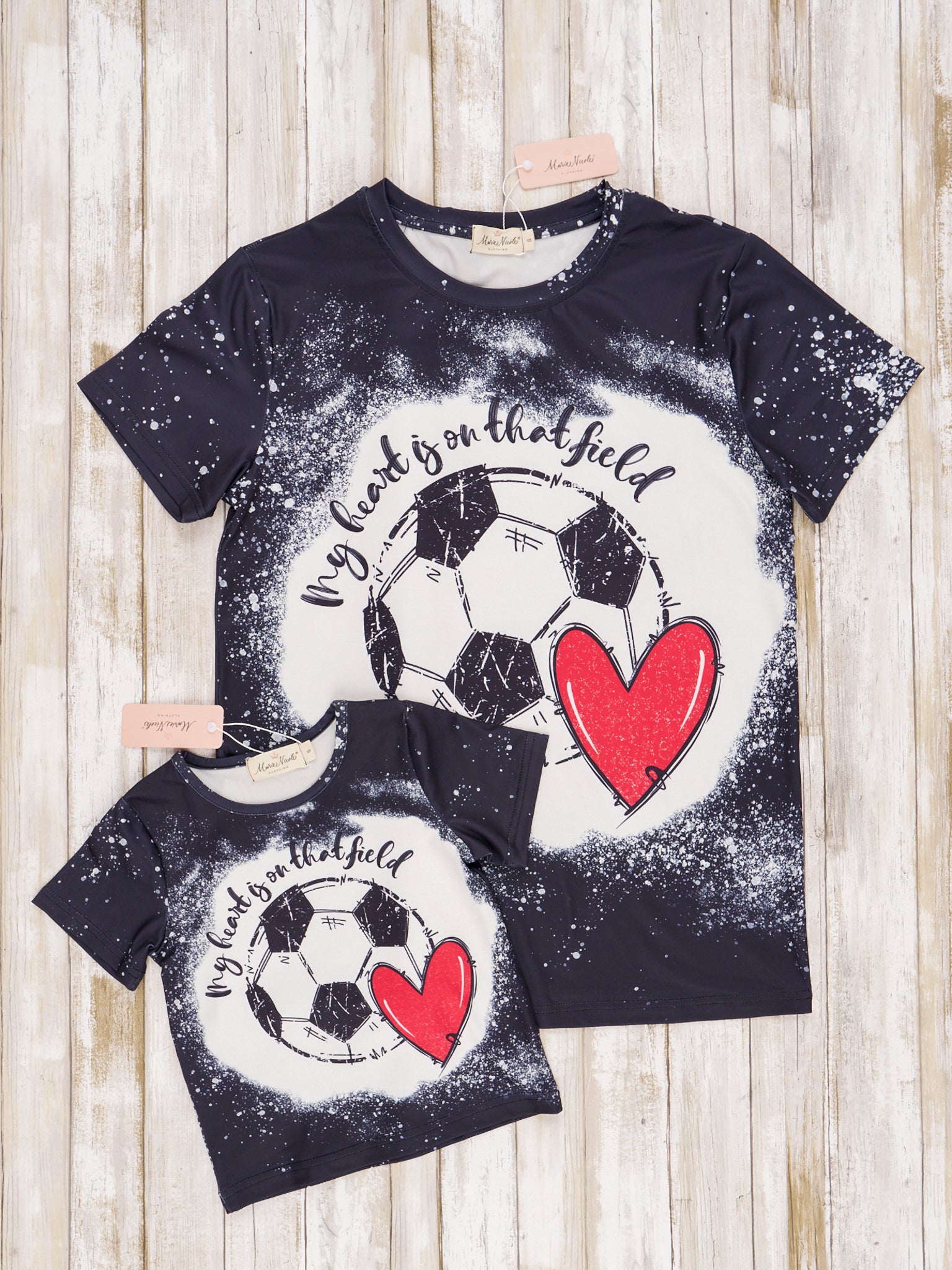 Mom & Me Black Soccer Love Shirt - Marie Nicole Clothing