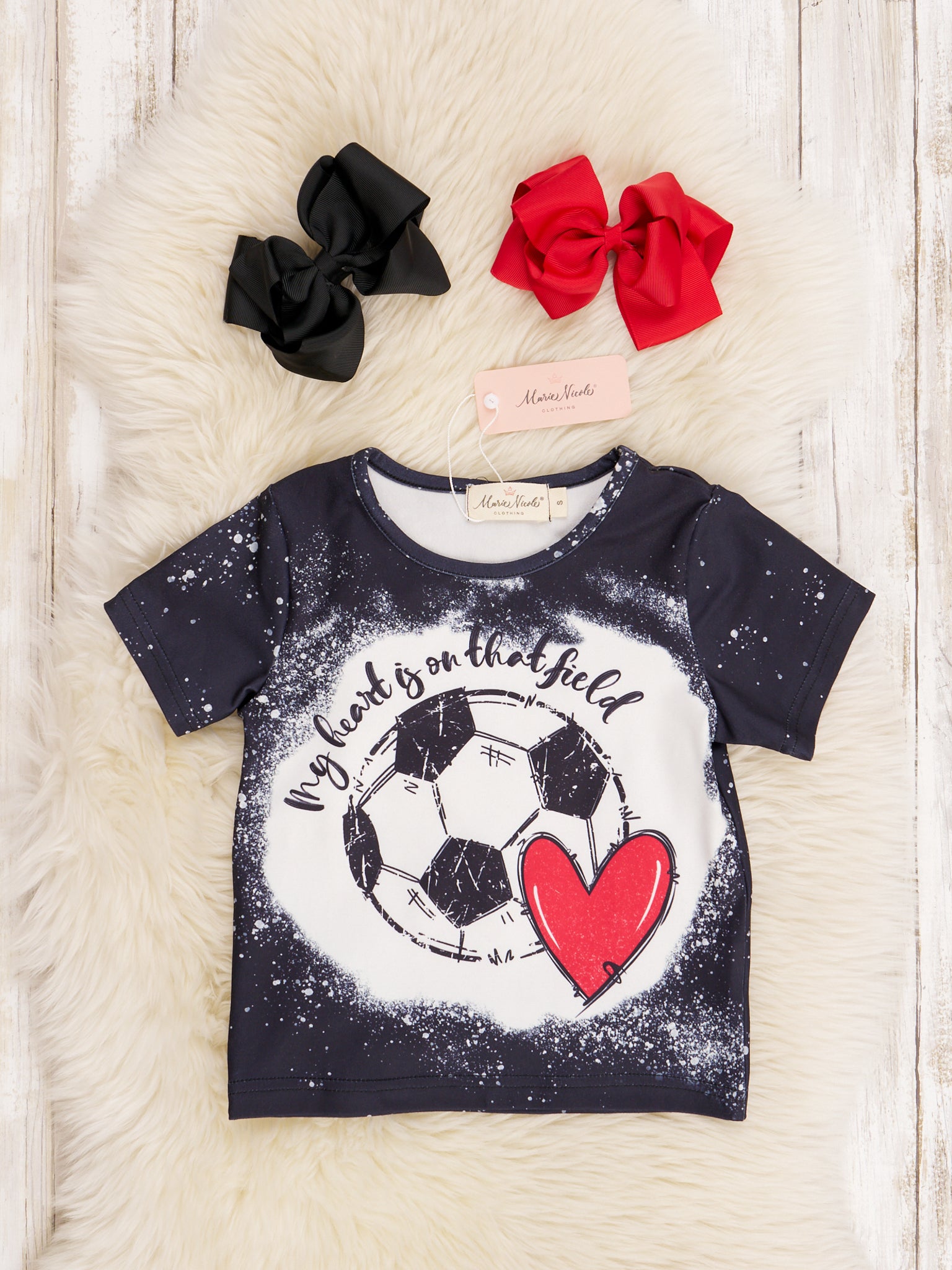 Mom & Me Black Soccer Love Shirt - Marie Nicole Clothing