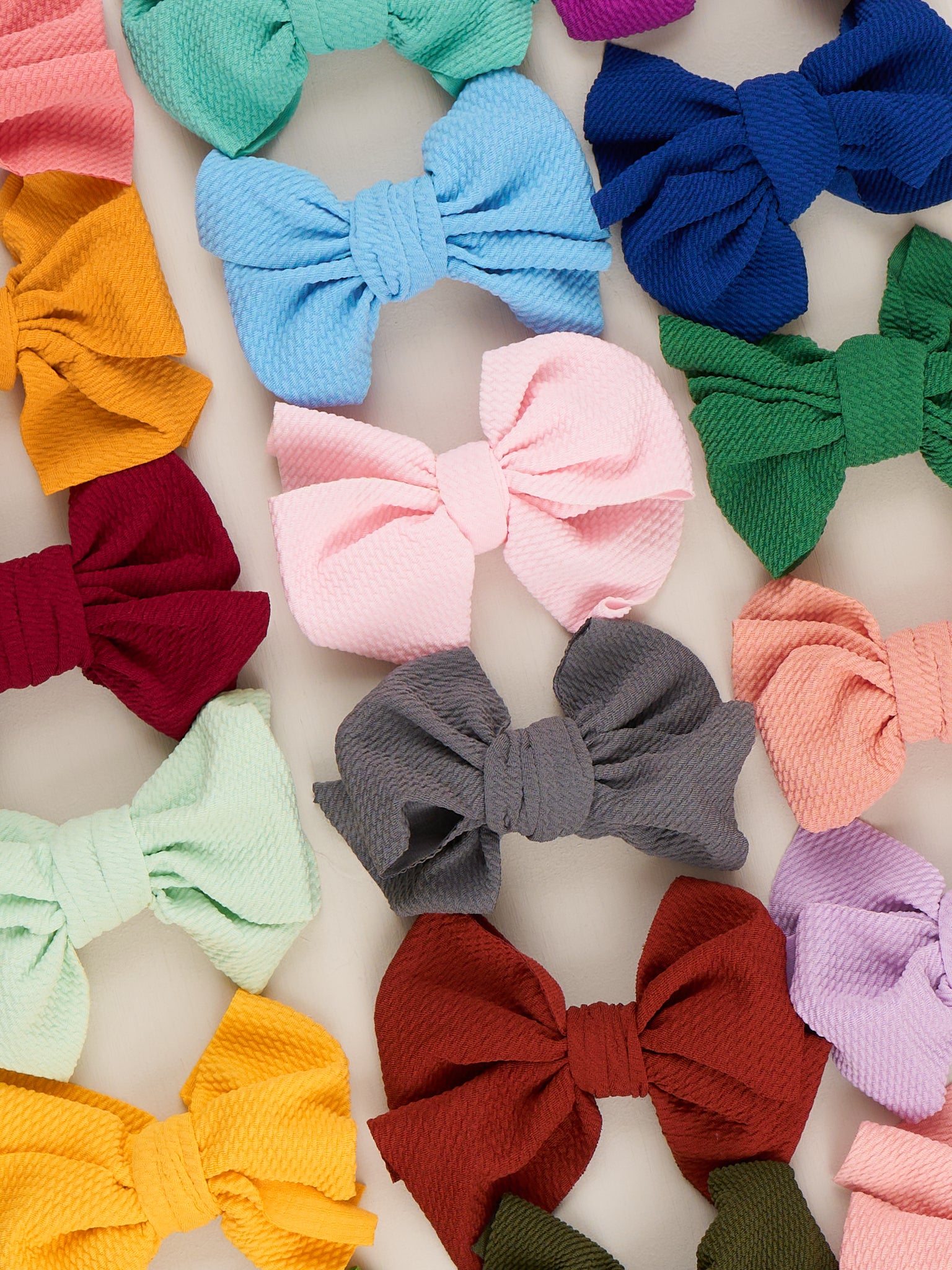 Waffle Bow 6 Inch - 23 Colors Available - Marie Nicole Clothing