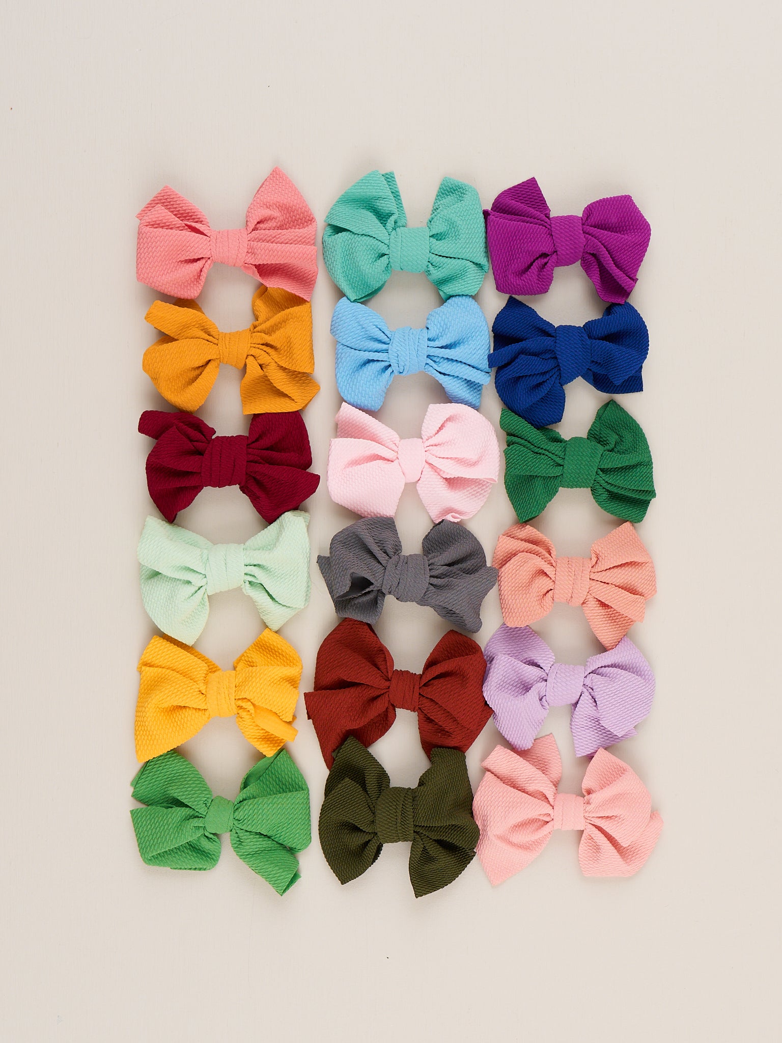 Waffle Bow 6 Inch - 23 Colors Available - Marie Nicole Clothing