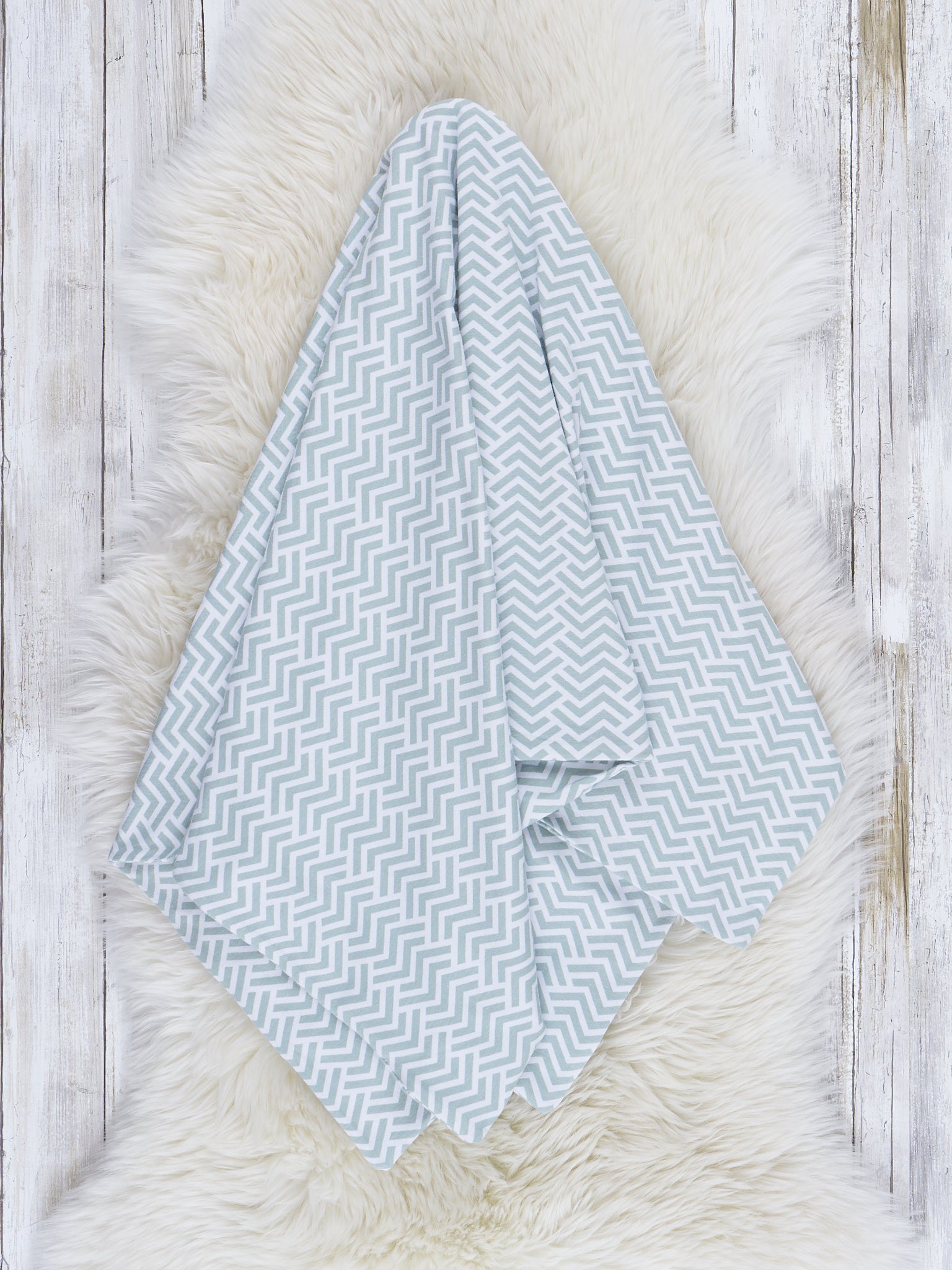 Light Sage Broken Chevron Stripe Blanket - Marie Nicole Clothing