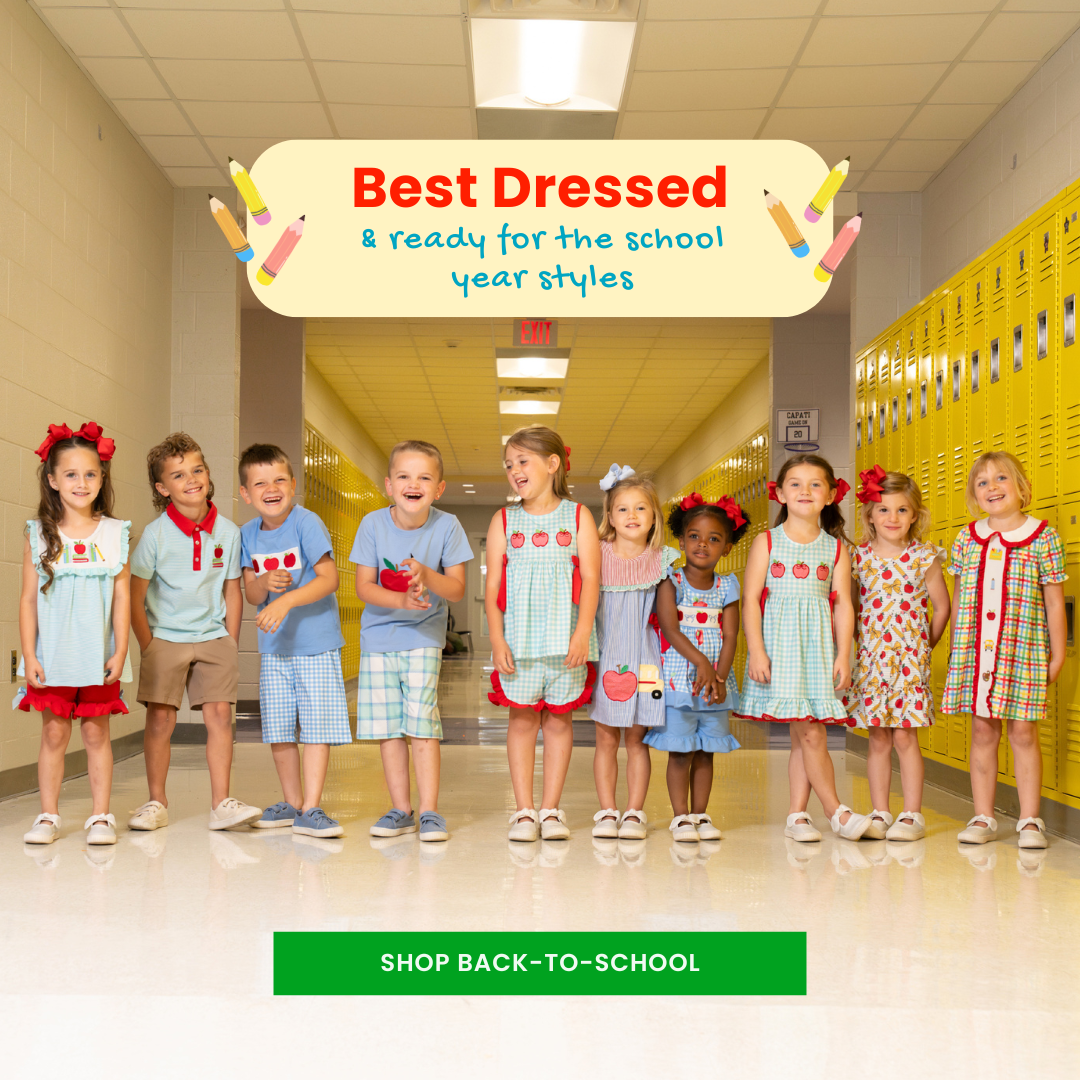 school kids dressed in MNC back to school outfits