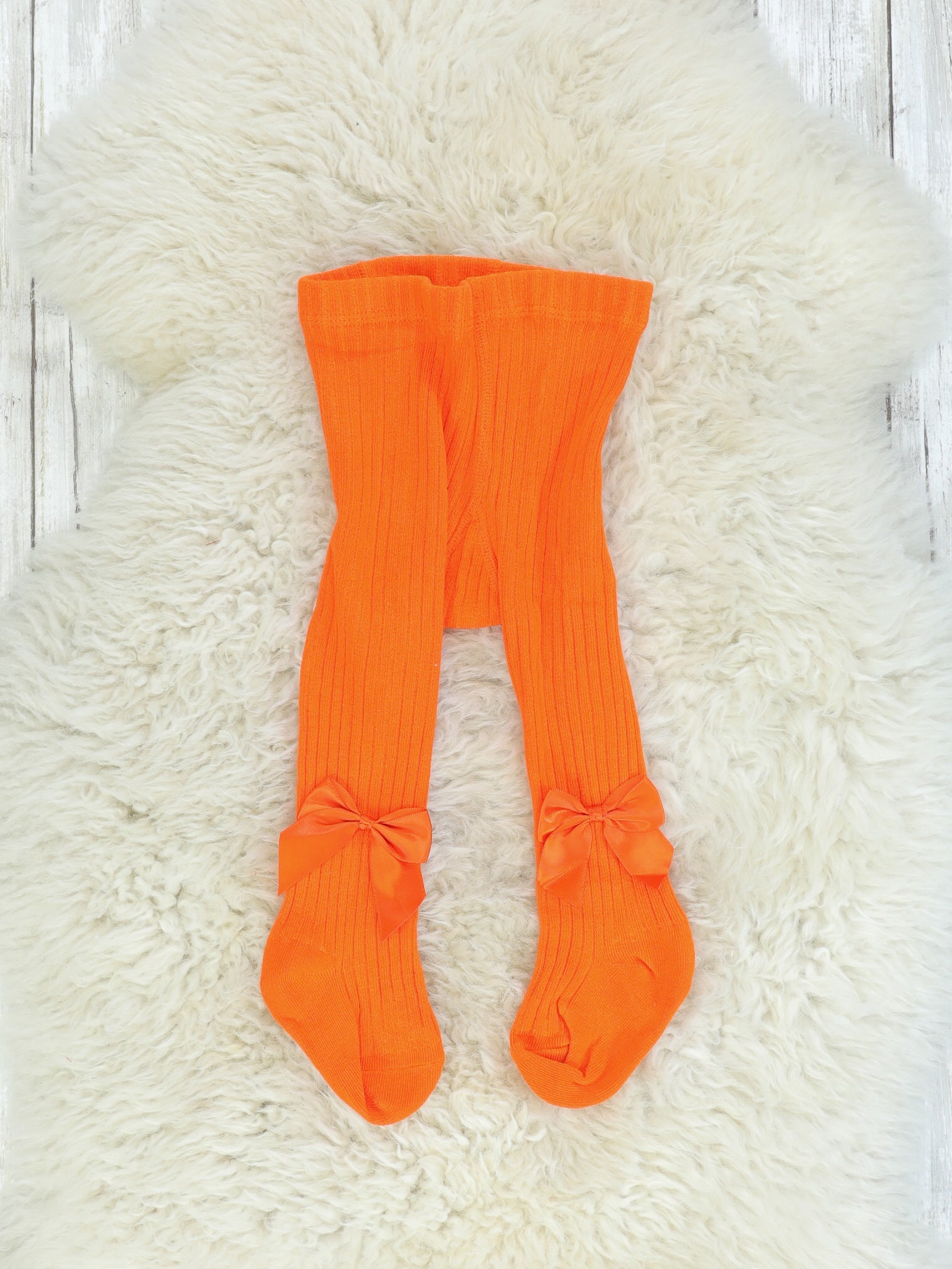 Ribbon Bow Cotton Knitted Tights - 6 Colors Available - Marie Nicole Clothing