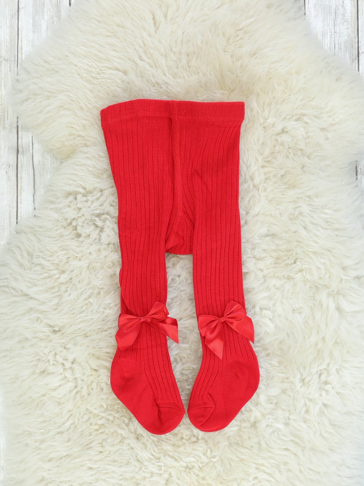 Ribbon Bow Cotton Knitted Tights - 6 Colors Available - Marie Nicole Clothing