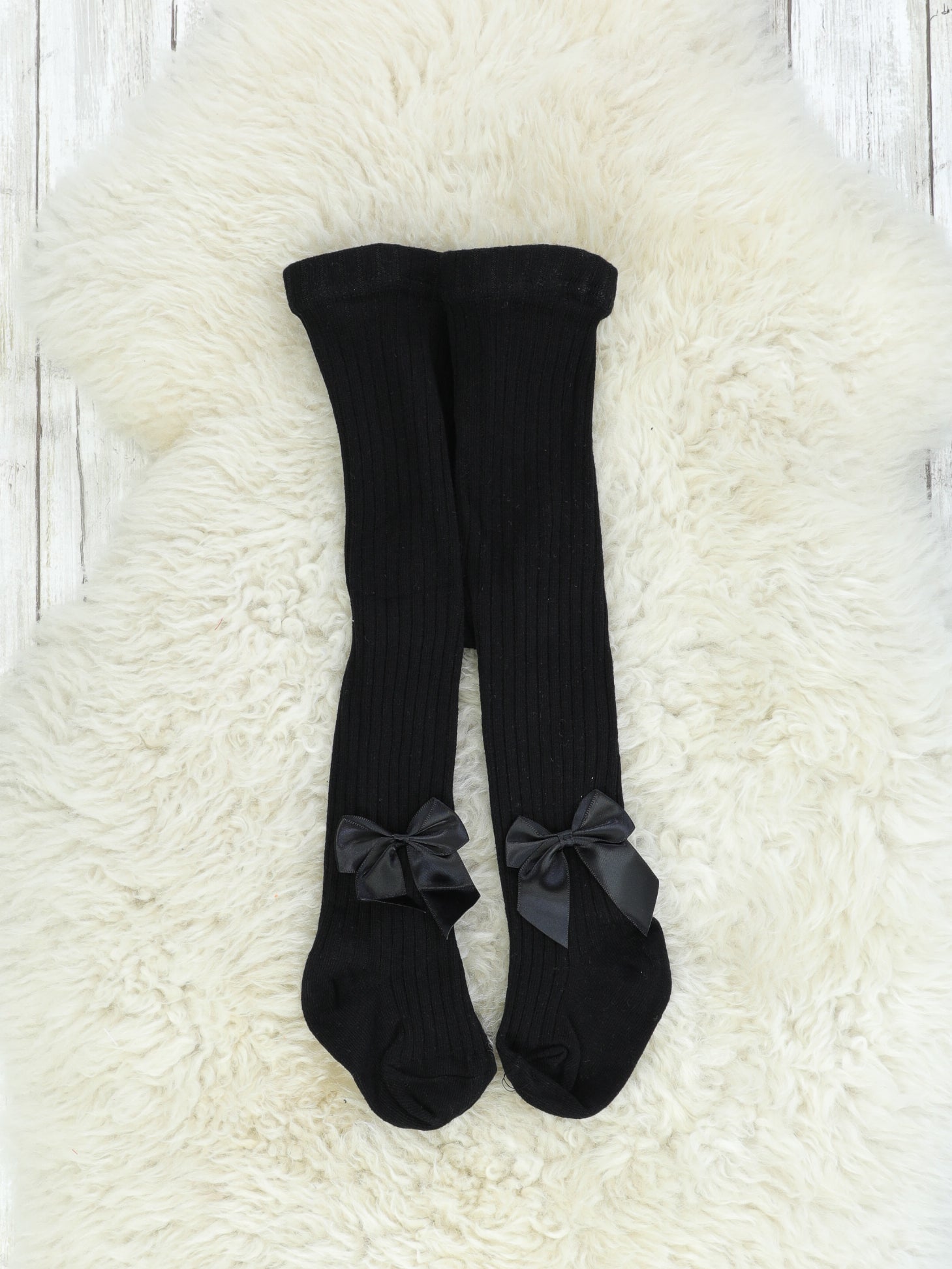 Ribbon Bow Cotton Knitted Tights - 6 Colors Available - Marie Nicole Clothing