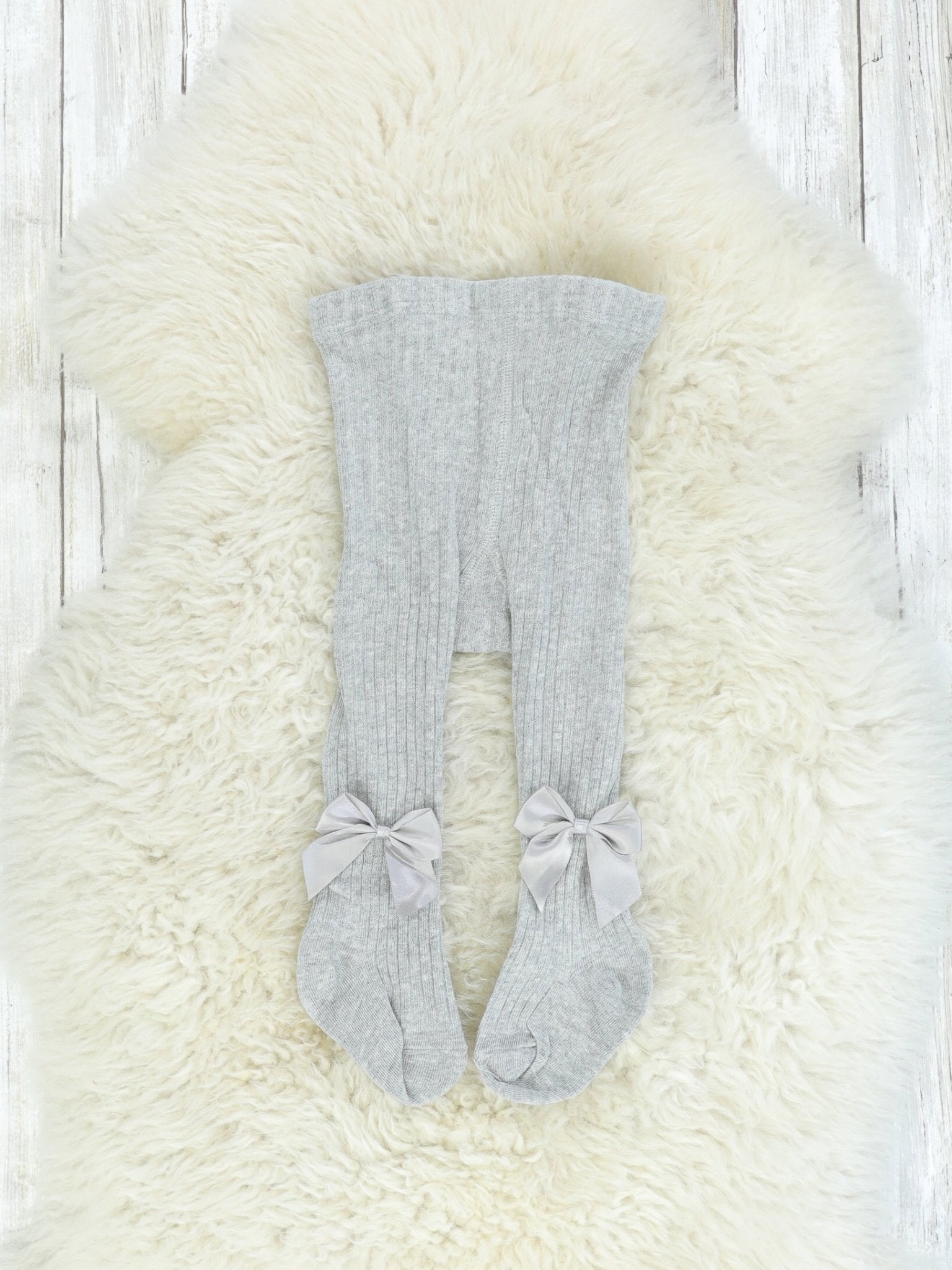 Ribbon Bow Cotton Knitted Tights - 6 Colors Available - Marie Nicole Clothing
