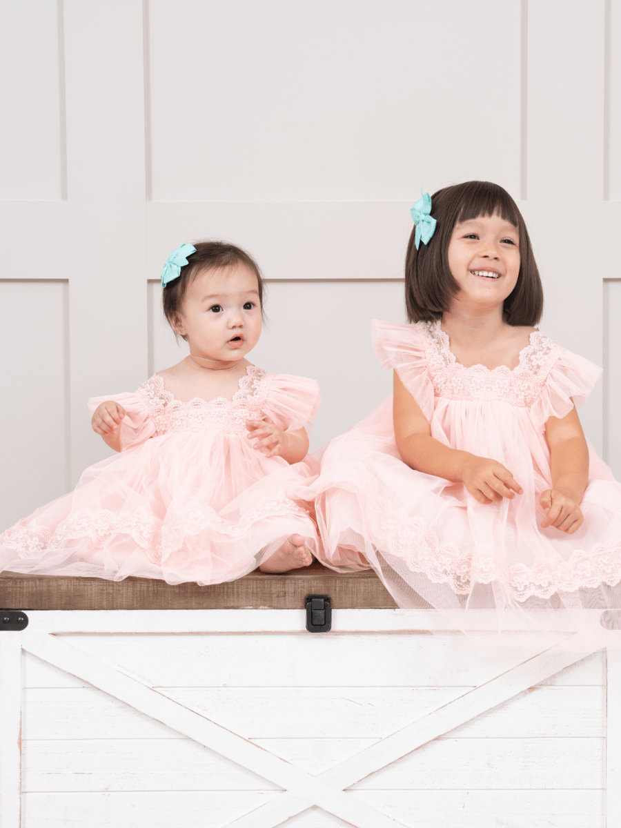 Misty Rose Pearl Tulle Dress - Marie Nicole Clothing