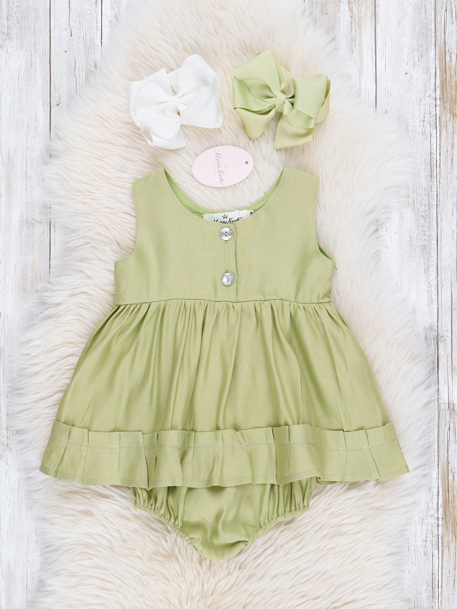 Pistachio Ruffle Outfit - Marie Nicole Clothing