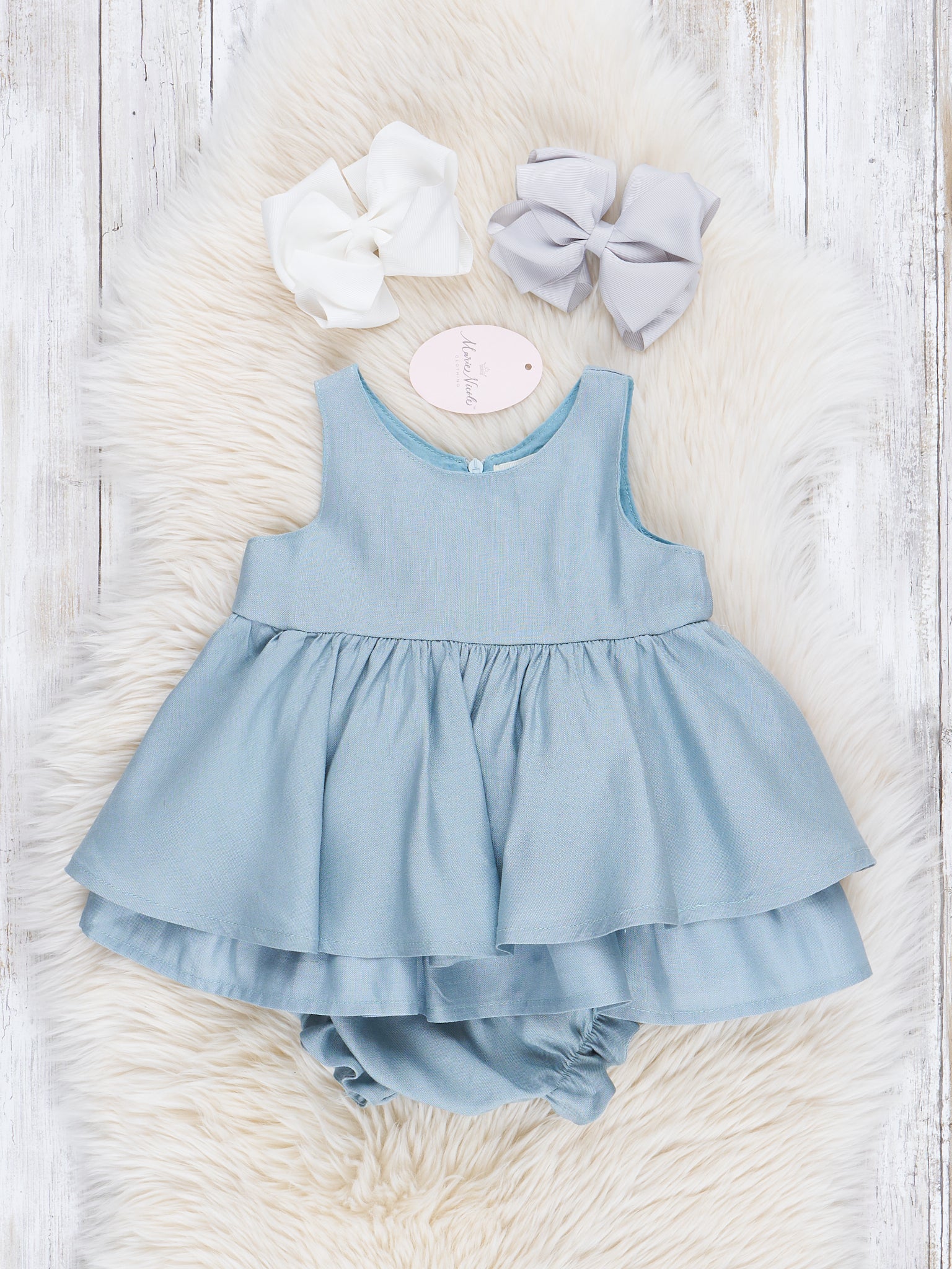 Powder Blue Bloomers Outfit - Marie Nicole Clothing