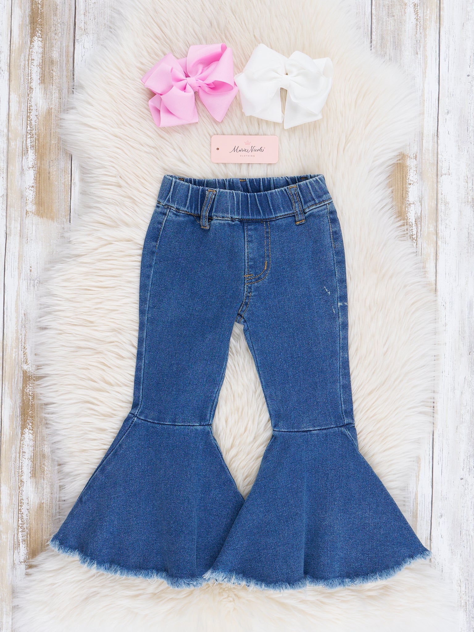 Blue Denim Bell Bottoms - Marie Nicole Clothing