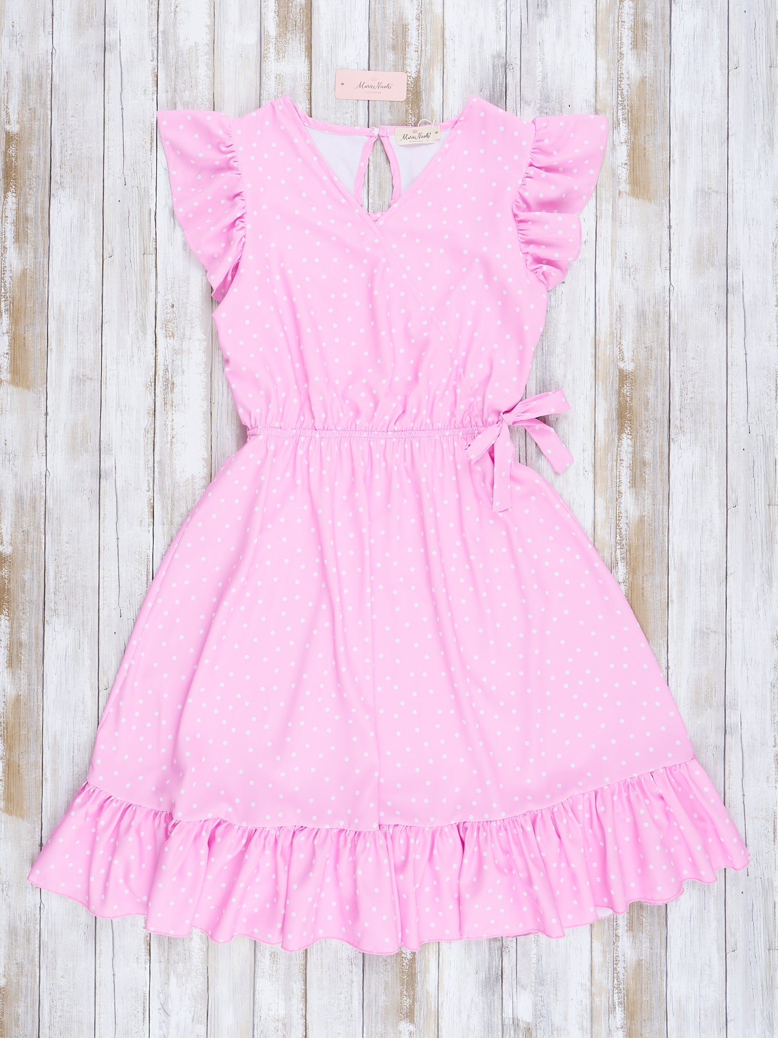 Mom & Me Pink Polka Dot Dress - Marie Nicole Clothing