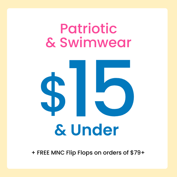 $15 and under patriotic and swimwear