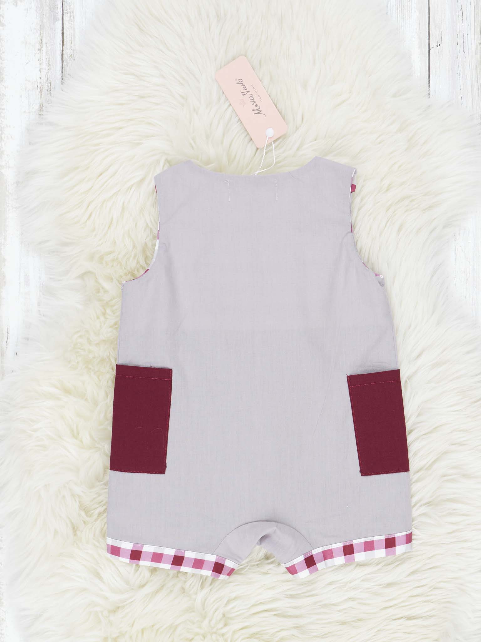 Crimson & Grey Plaid Romper - Marie Nicole Clothing