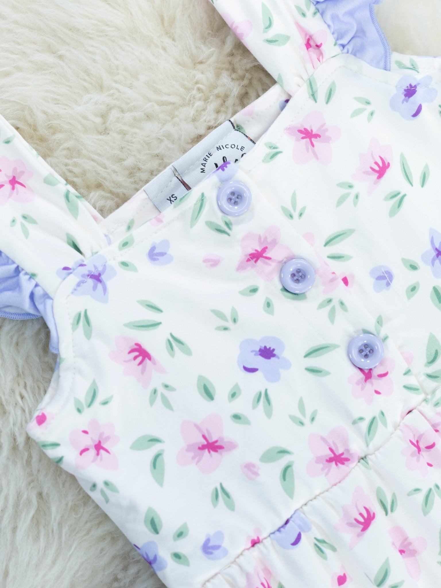 Lavender Floral Ruffle Jumpsuit - Marie Nicole Clothing