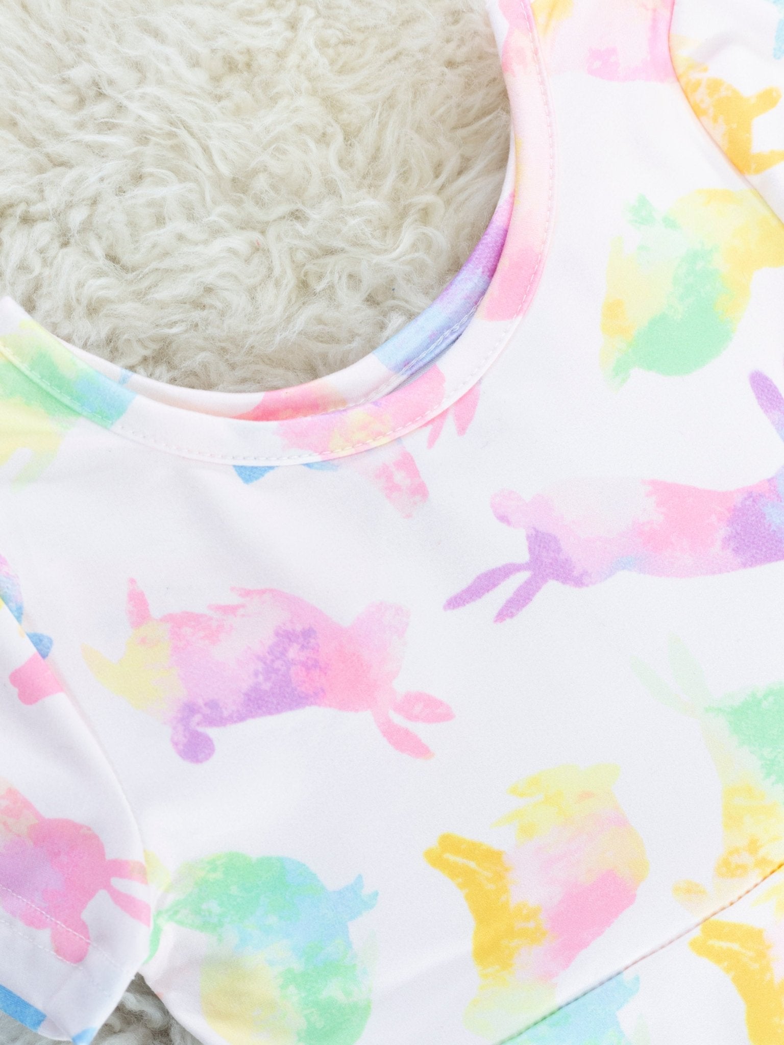 Watercolor Bunny Swing Dress - Marie Nicole Clothing