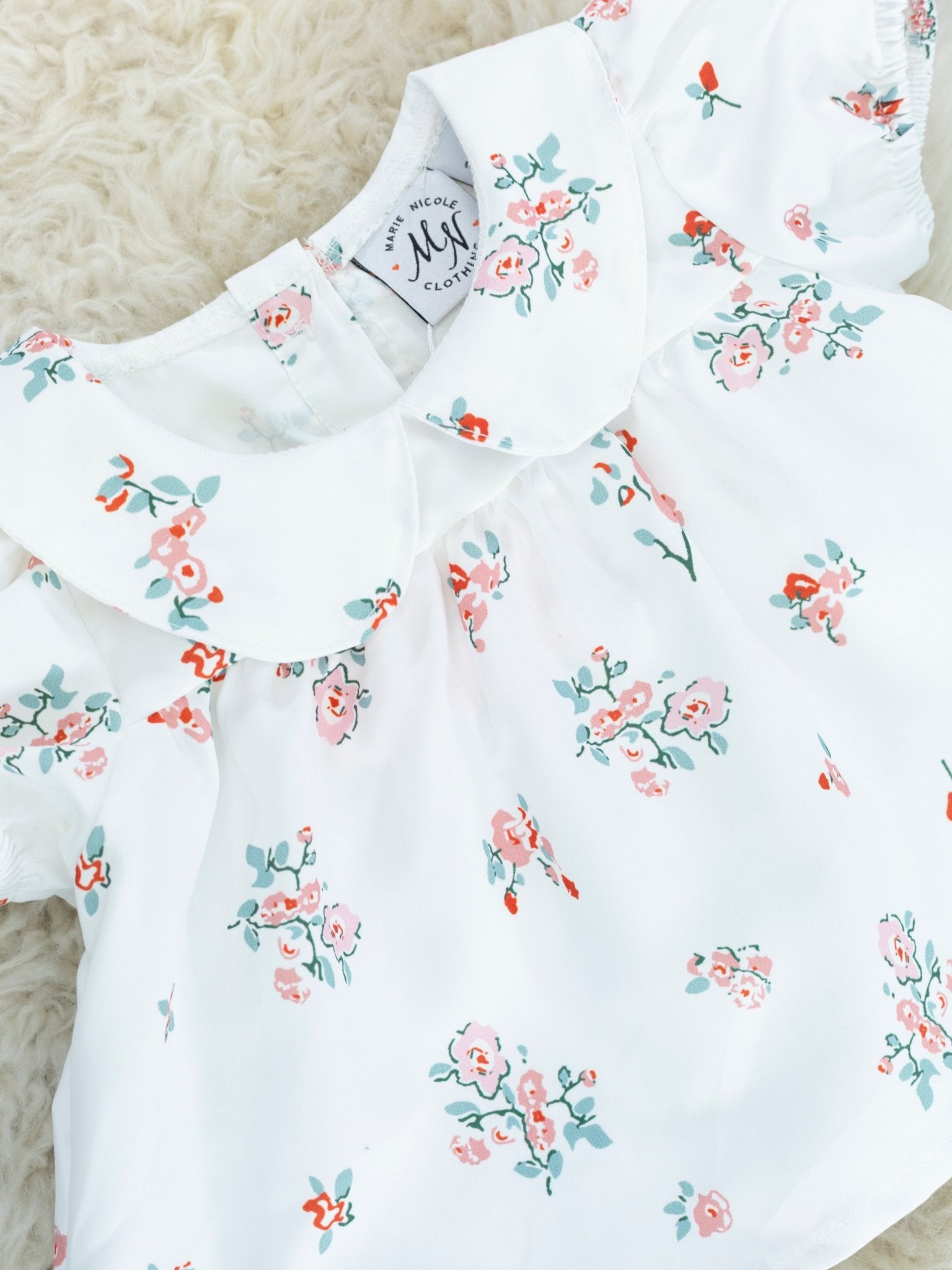 White Floral Vintage Top & Bloomers Outfit - Marie Nicole Clothing