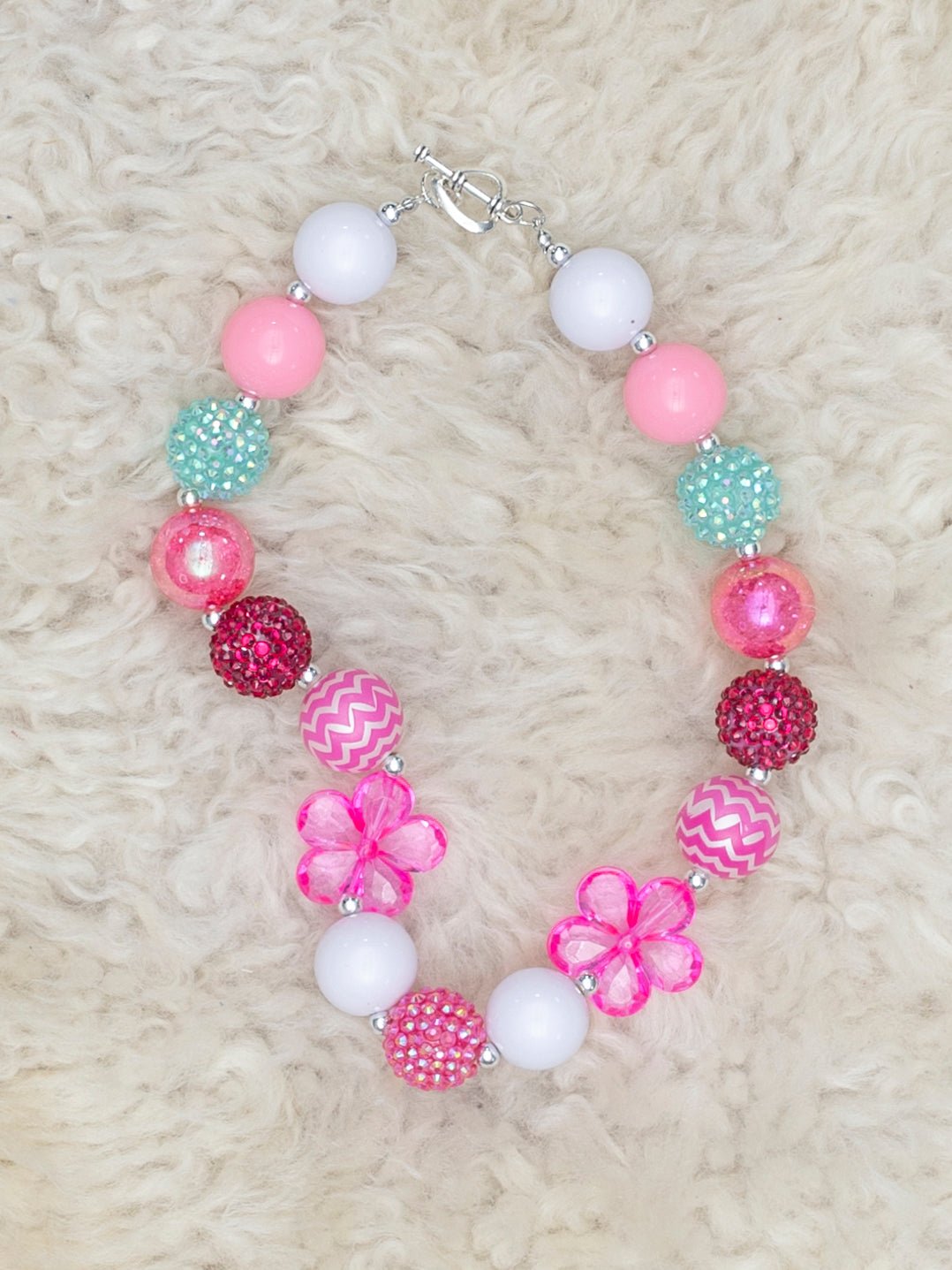 Fuchsia Daisy Bubblegum Necklace - Marie Nicole Clothing