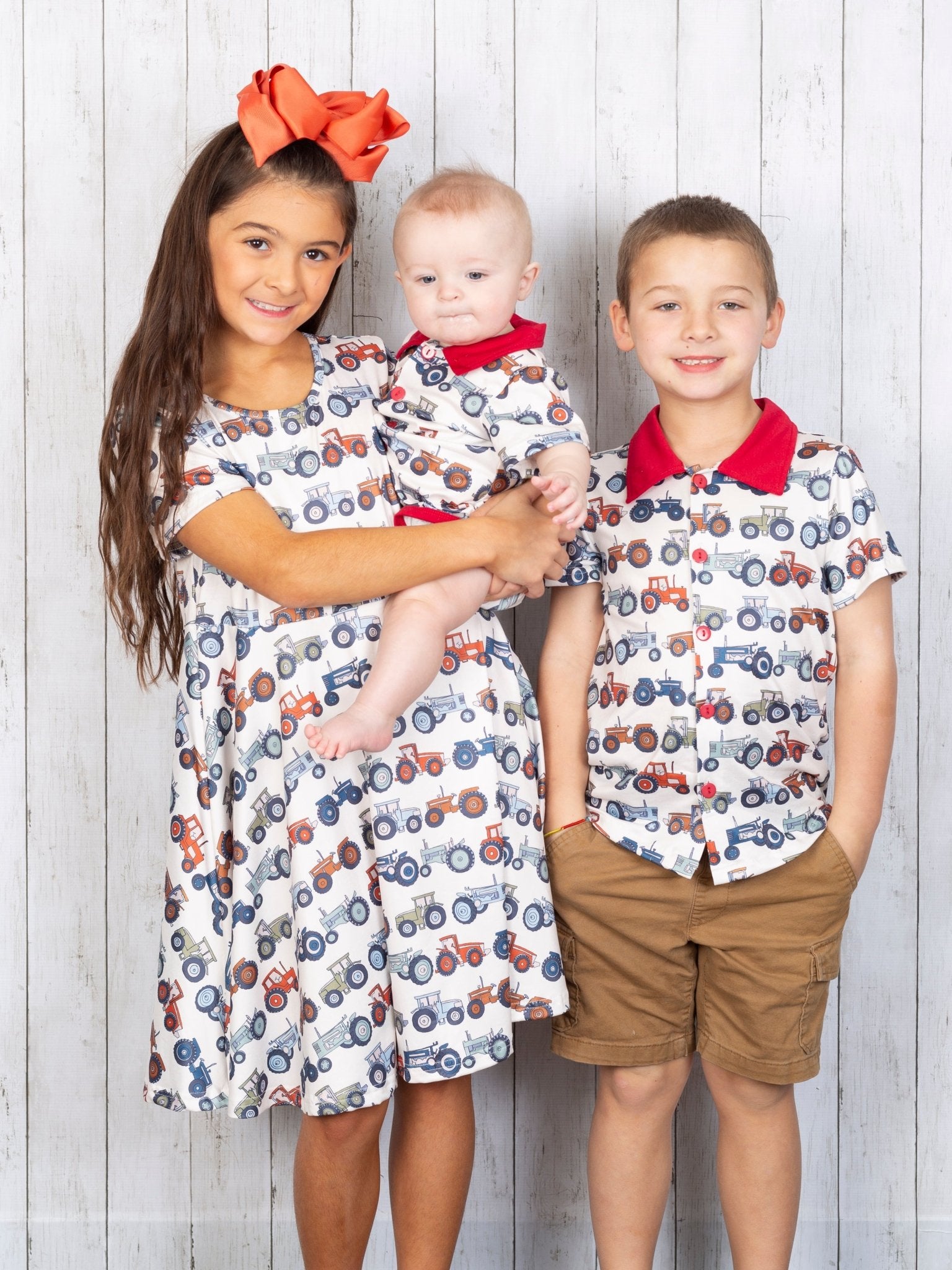 Tractor Polo Romper - Marie Nicole Clothing
