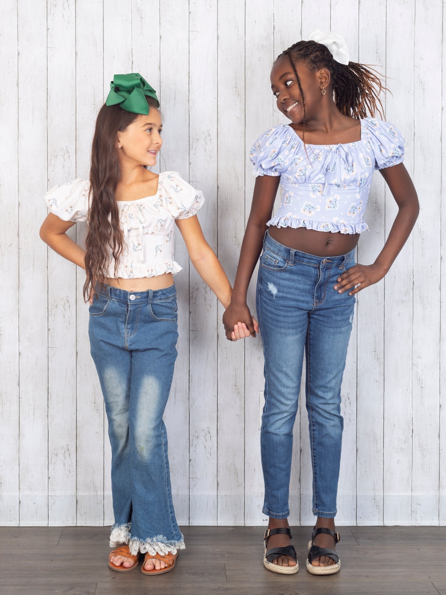 Cornflower Puff Sleeve Top - Marie Nicole Clothing