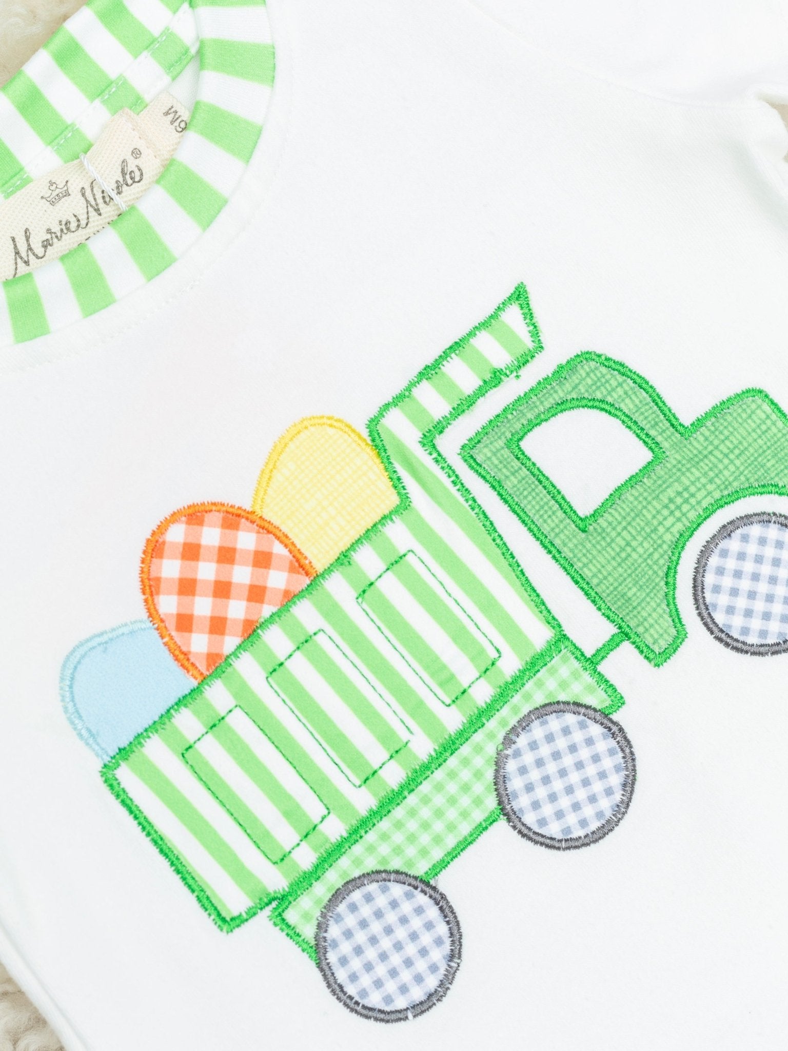 Light Green Striped Easter Egg Truck Johnny - Marie Nicole Clothing