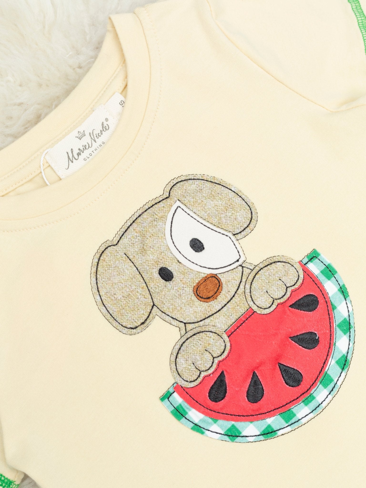 Green Gingham Watermelon Puppy Outfit - Marie Nicole Clothing