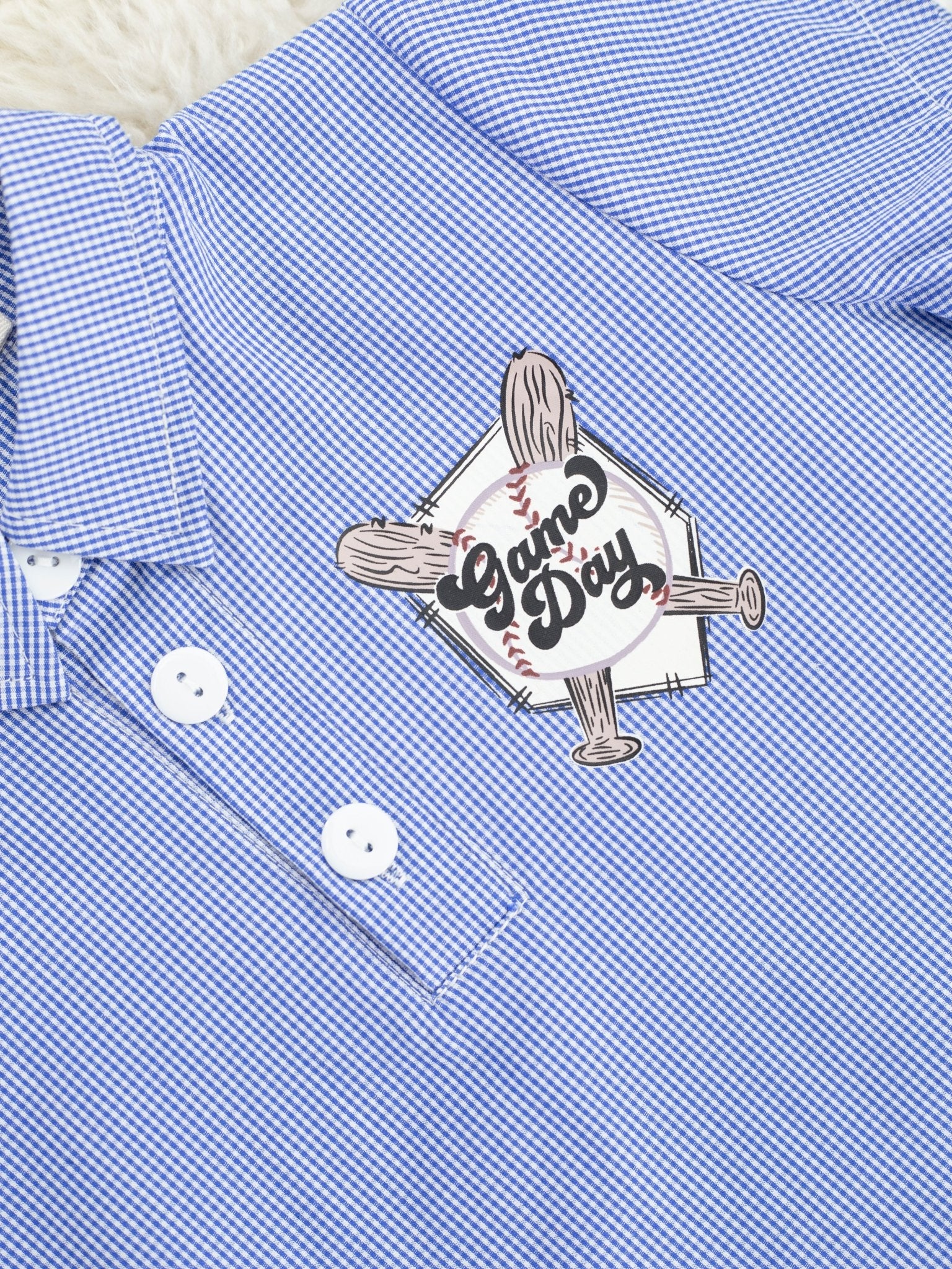 Blue "Game Day" Polo - Marie Nicole Clothing