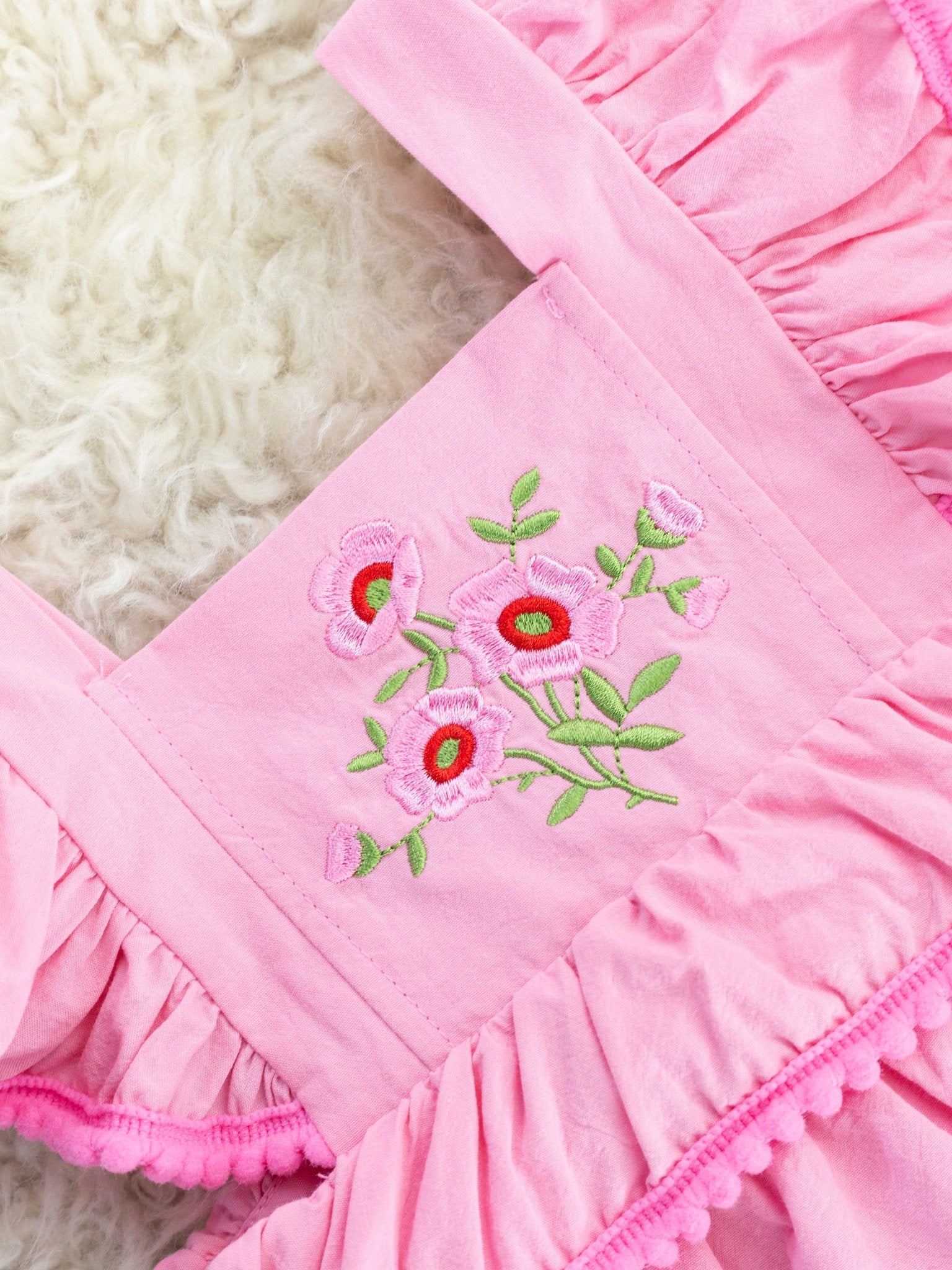 Pink Poppy Flutter Sleeve Ruffle Bubble Romper - Marie Nicole Clothing